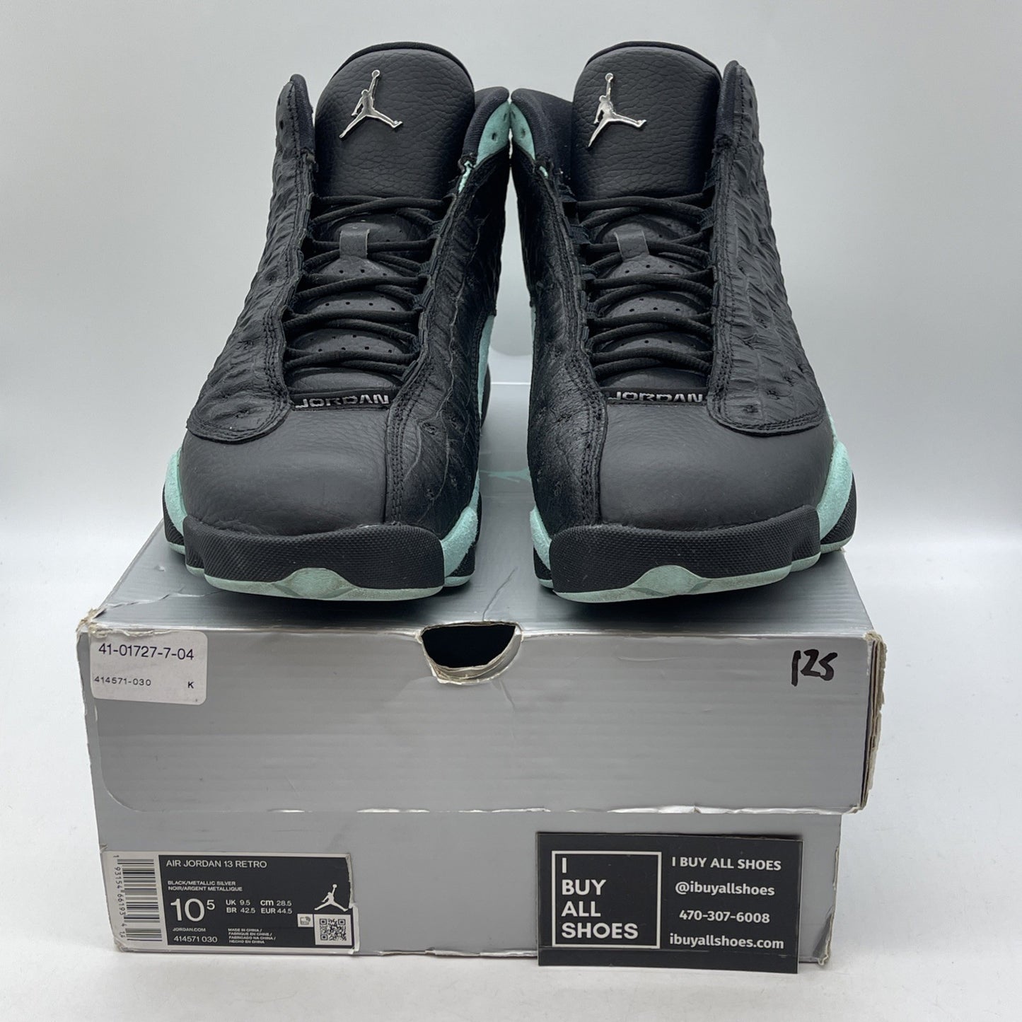 Size 10.5 - Air Jordan 13 Retro Island Green Black Suede Leather (414571-030)