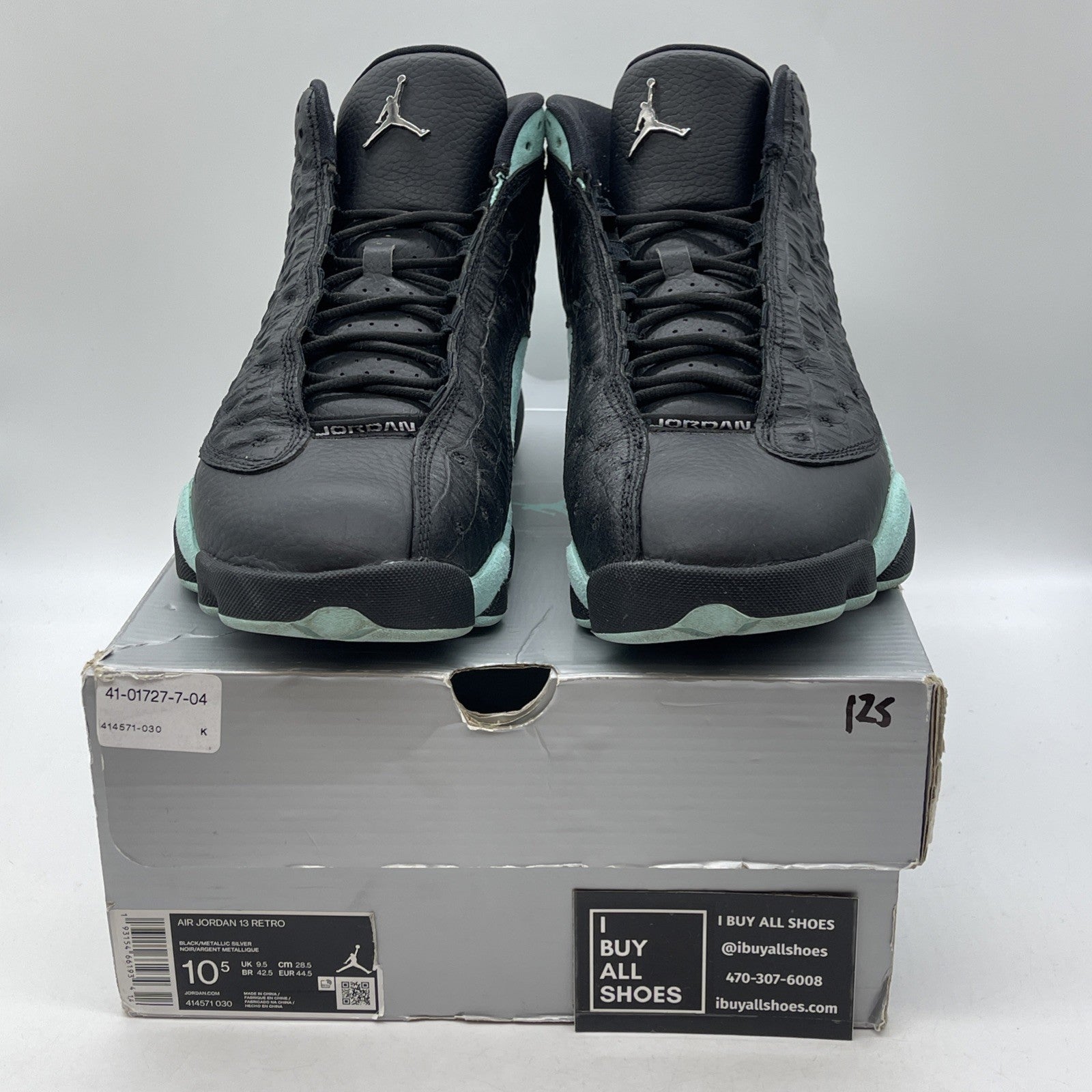 Size 10.5 - Air Jordan 13 Retro Island Green Black Suede Leather (414571-030)