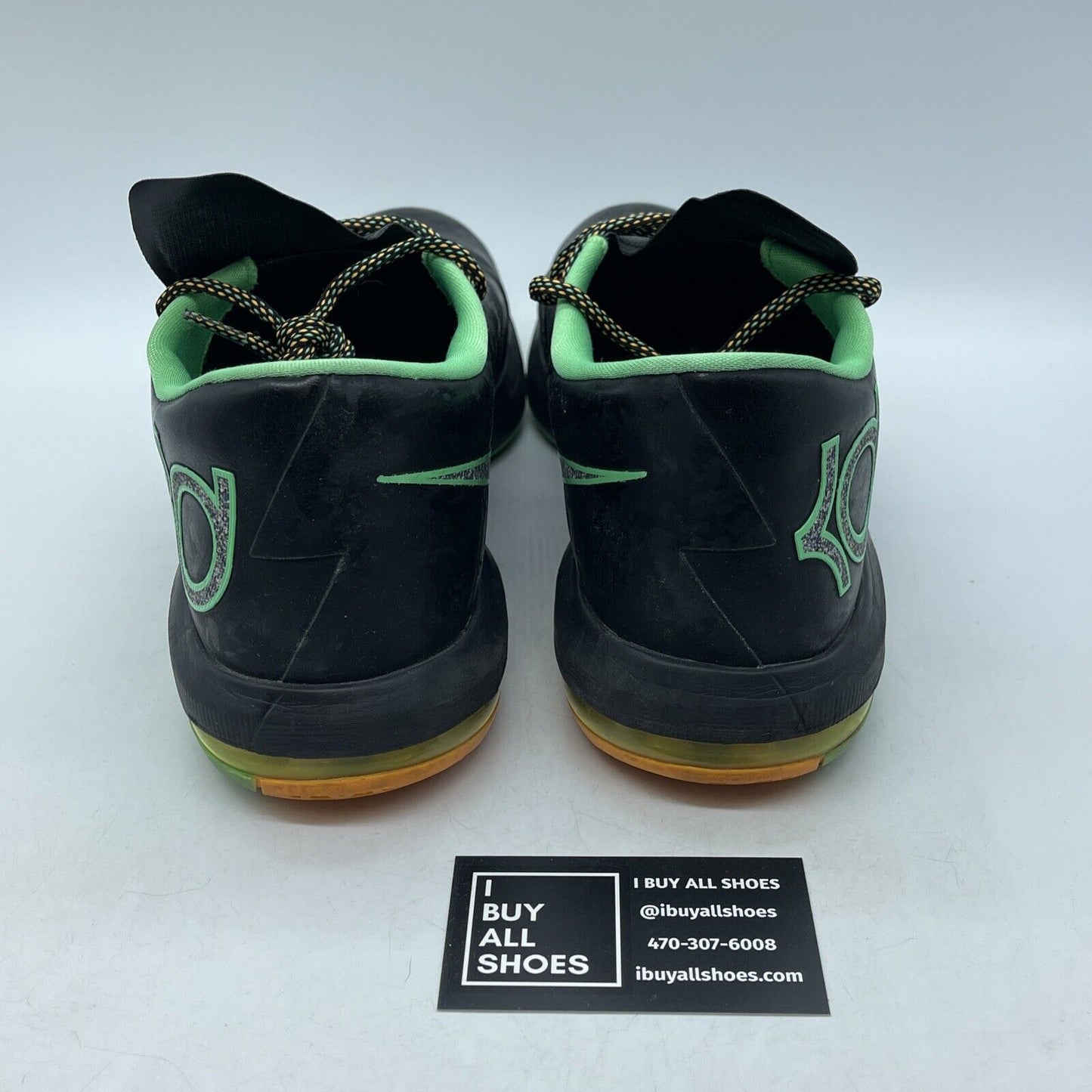 Size 13 - Nike KD 6 Night Vision Black Orange Green Leather (599424-093)