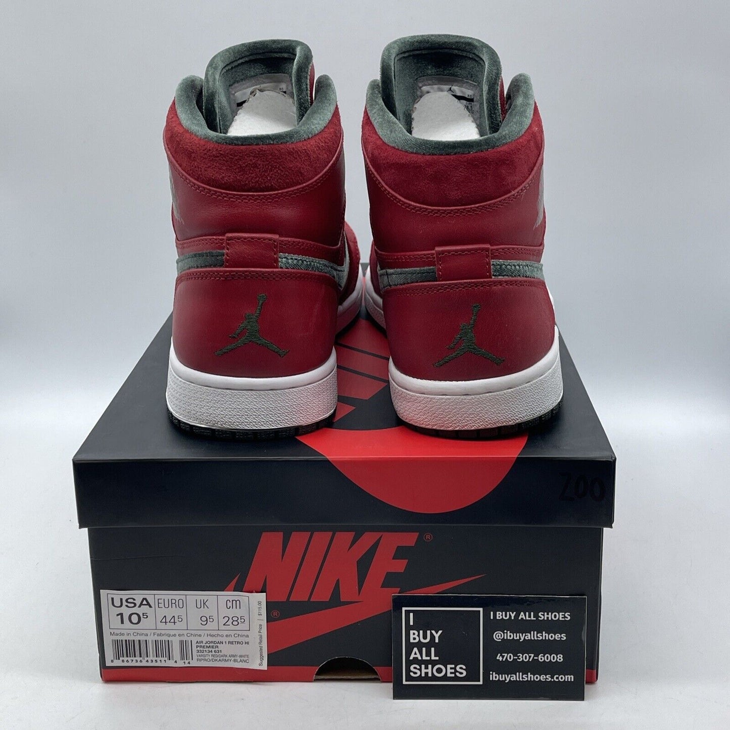 Size 10.5 - Air Jordan 1 Retro Premier 2013 High Gucci Red Green (332134-631)