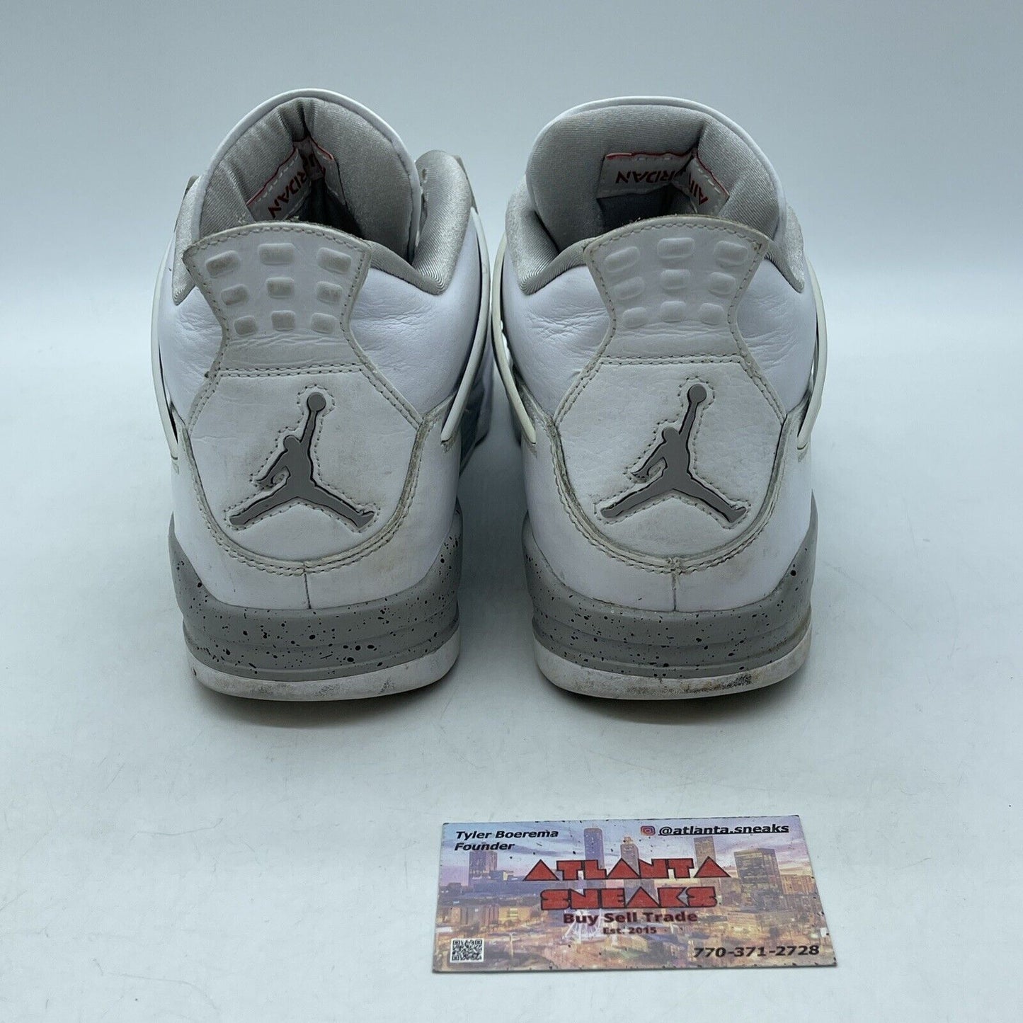 Size 8.5 - Jordan 4 Retro Mid White Oreo Black Grey White Leather (CT8527-100)