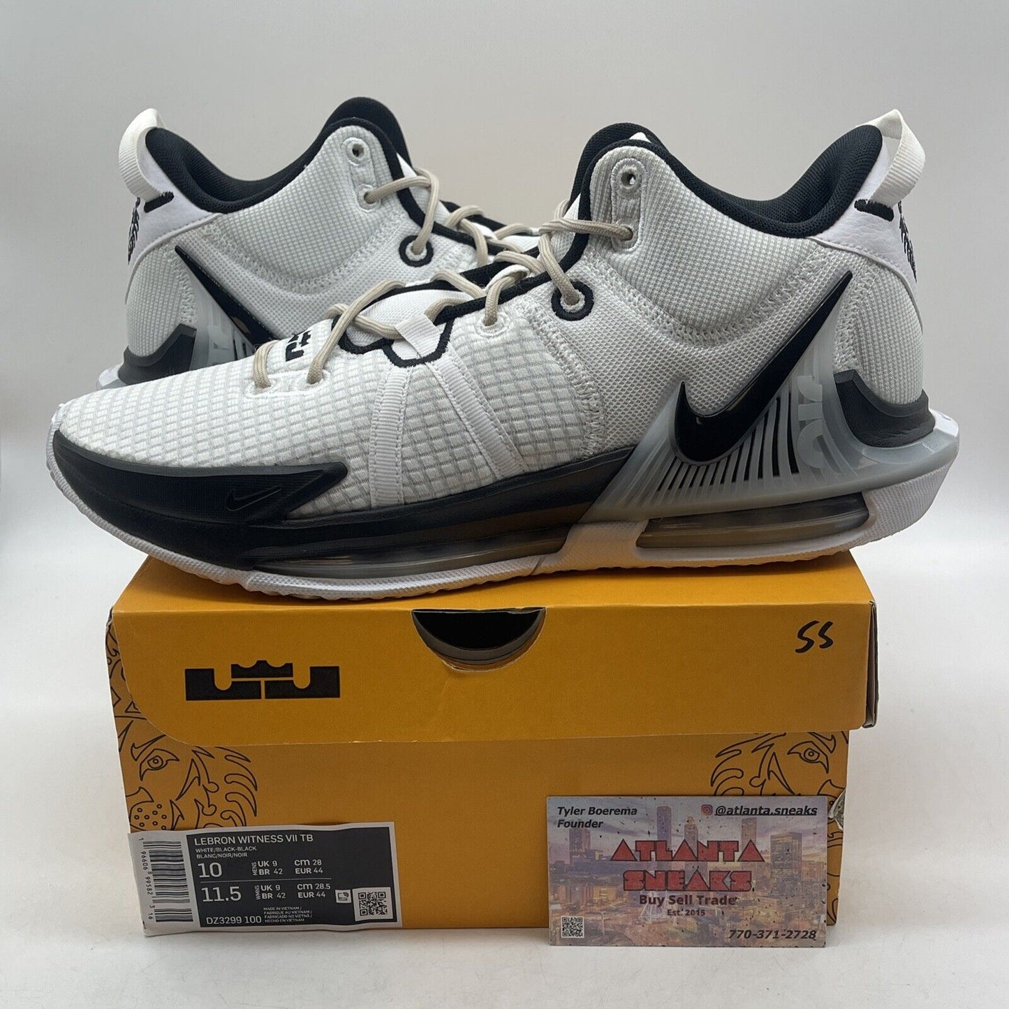 Size 10 - Nike LeBron Witness 7 TB White Black Suede Leather (DZ3299-100)