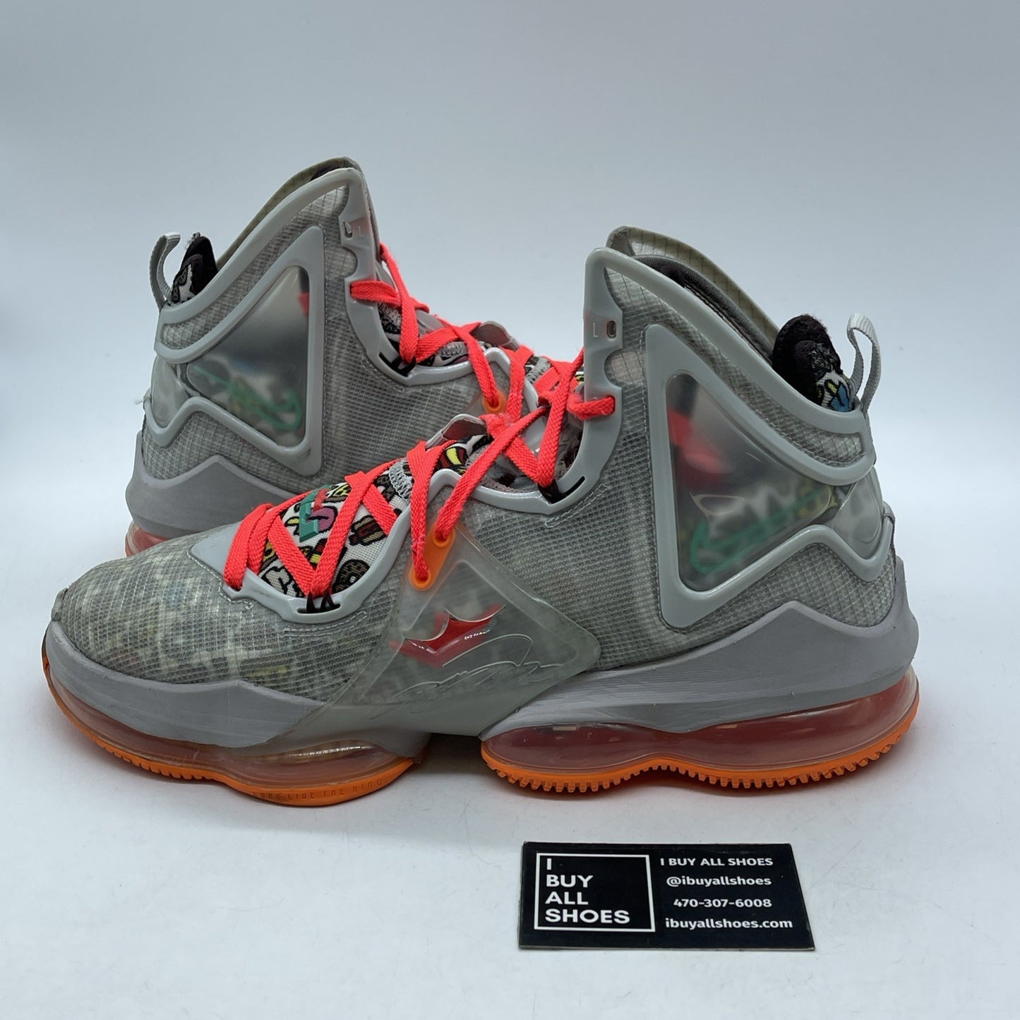 Size 12 - NIKE LEBRON XIX 19 GREY FOG ROMA GREEN Orange Leather (DC9339-001)