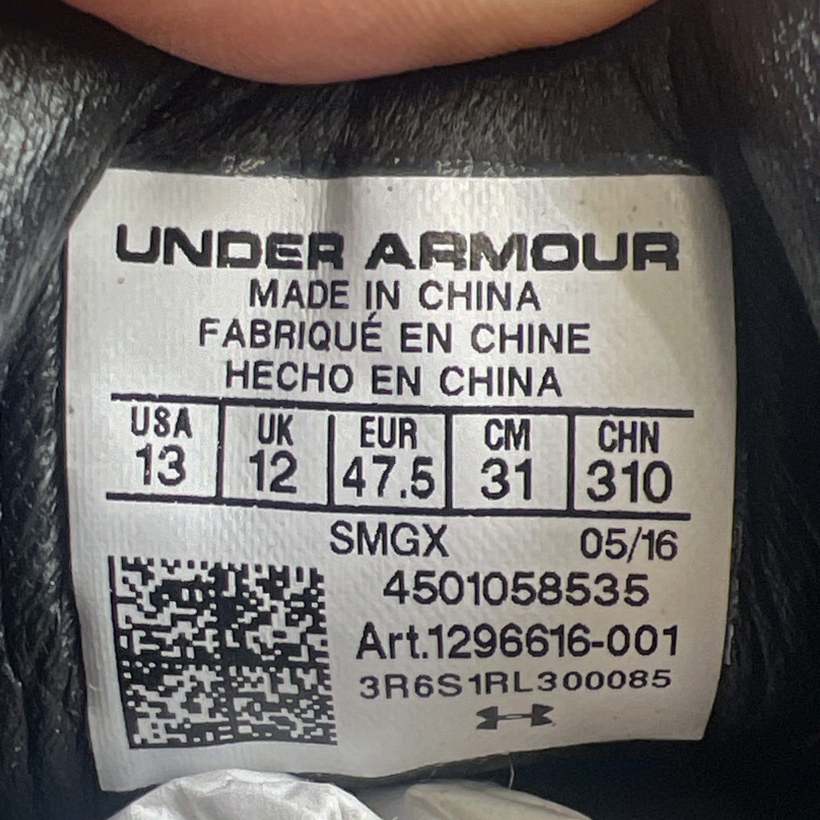 Size 13 - Under Armour Curry 1 Lux Mid Black Gum (1296616-001)