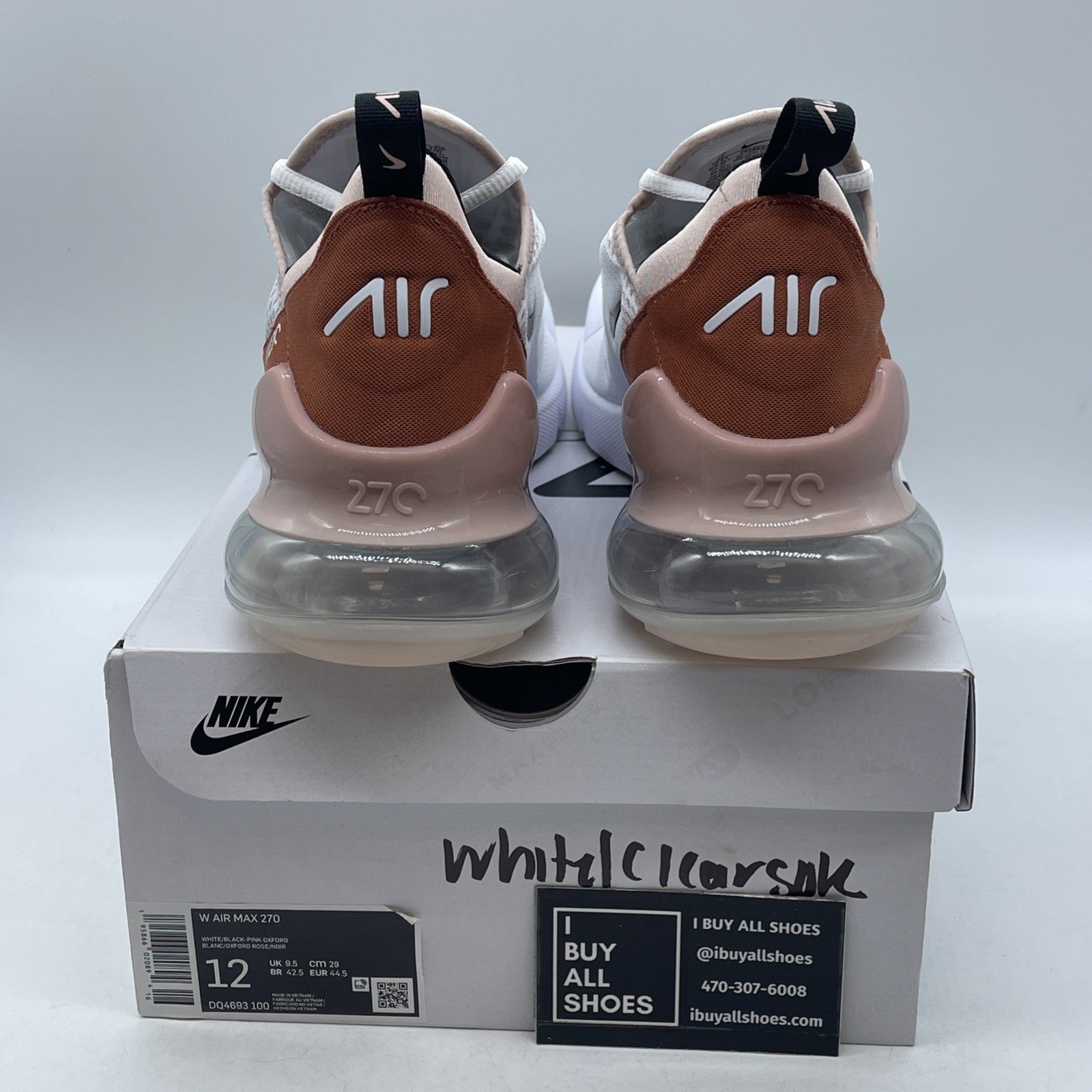 Size 12W - Nike Air Max 270 White Burnt Sunrise (DQ4693-100)