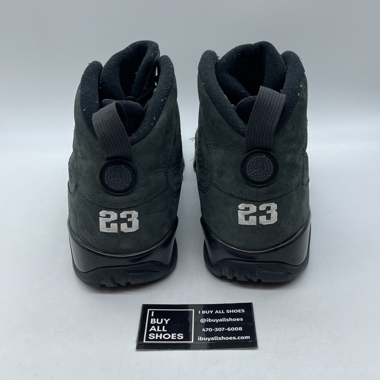 Size 14 - Air Jordan 9 Retro Anthracite Black White suede Leather (302370-013)