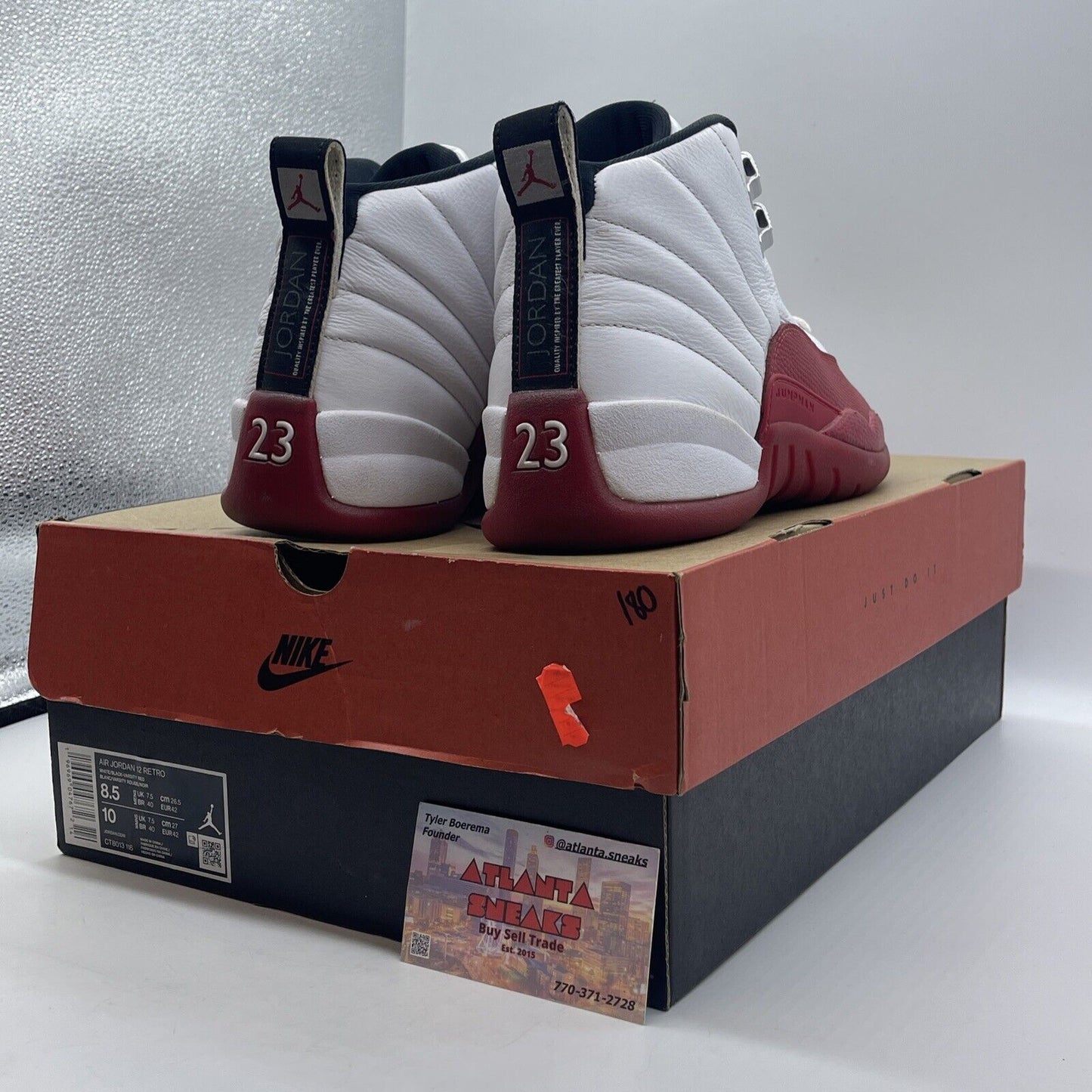 Size 8.5 - Jordan 12 Retro 2023 Mid Cherry White Red Leather (CT8013-116)