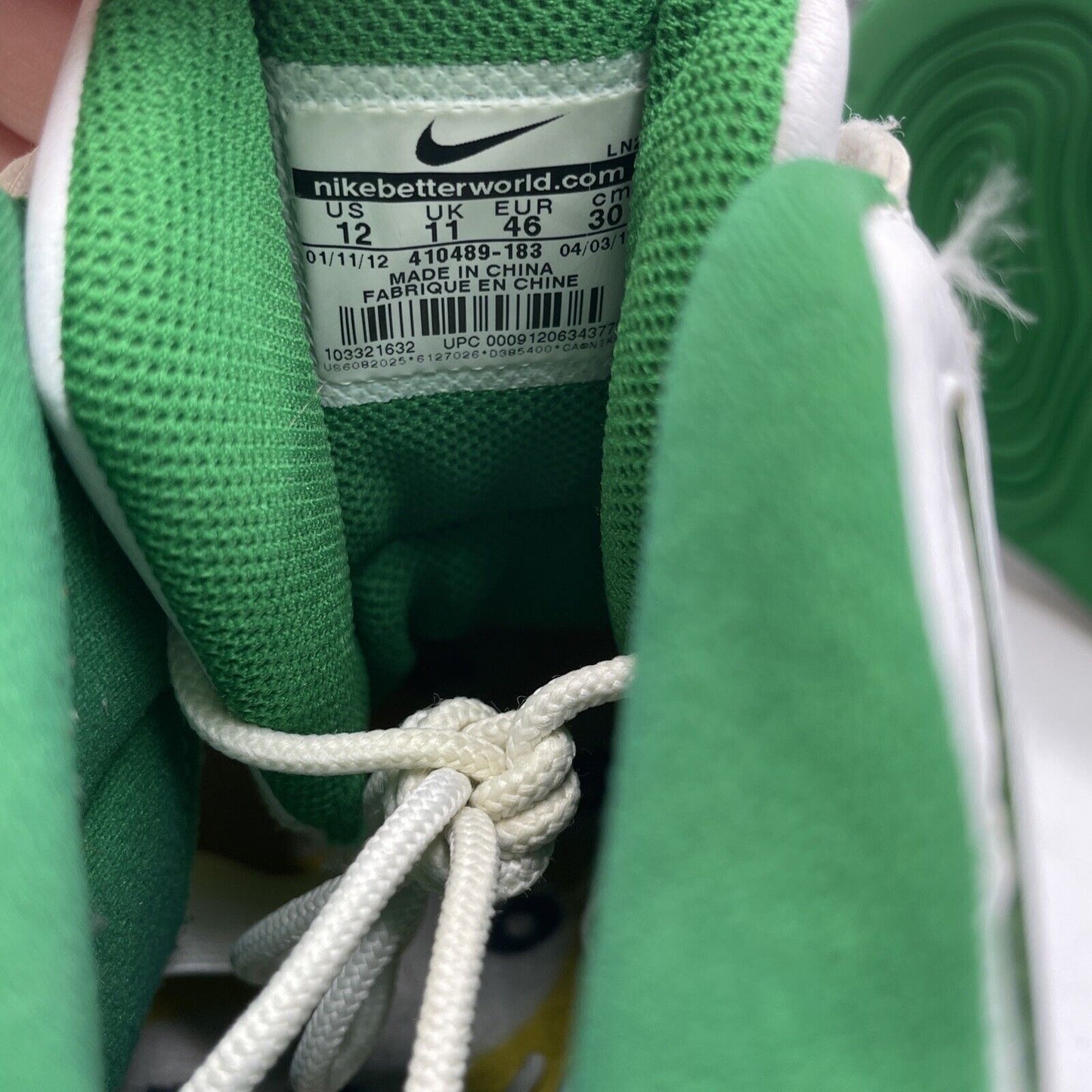 Size 12 - Nike Air Pippen Hoh Draft Pack White Green Yellow Leather (410489-183)