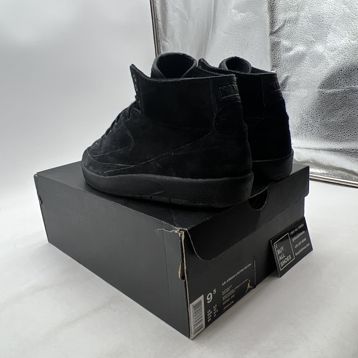 Size 9.5 - Air Jordan 2 Retro Deconstructed Triple Black (897521-010)