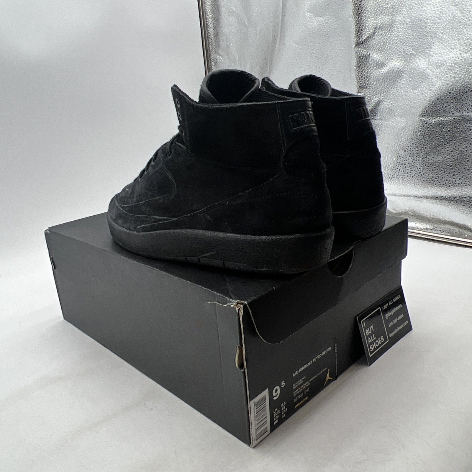 Size 9.5 - Air Jordan 2 Retro Deconstructed Triple Black (897521-010)