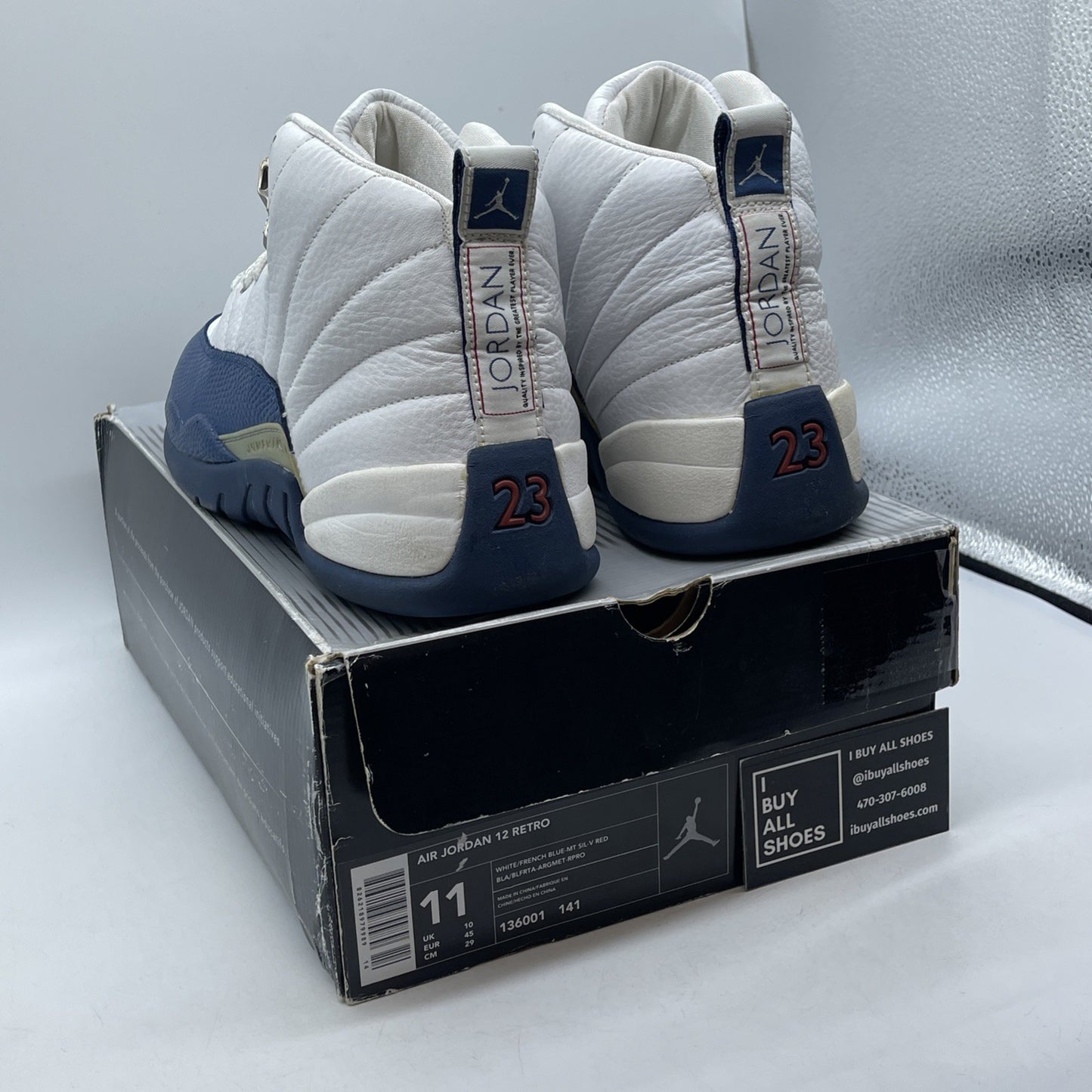 Size 11 - Air Jordan 12 Retro 2004 French Blue White Leather (136001-141)