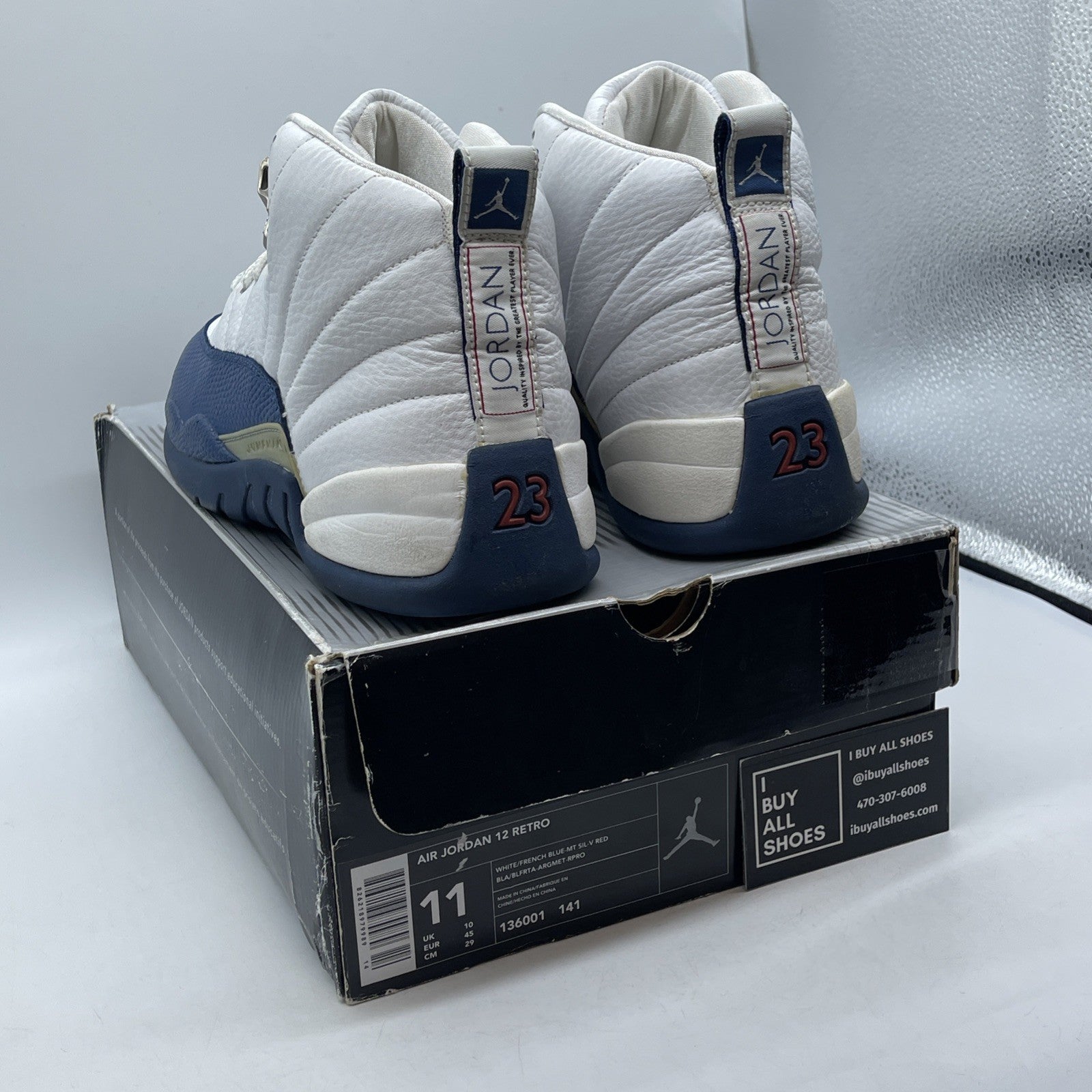 Size 11 - Air Jordan 12 Retro 2004 French Blue White Leather (136001-141)