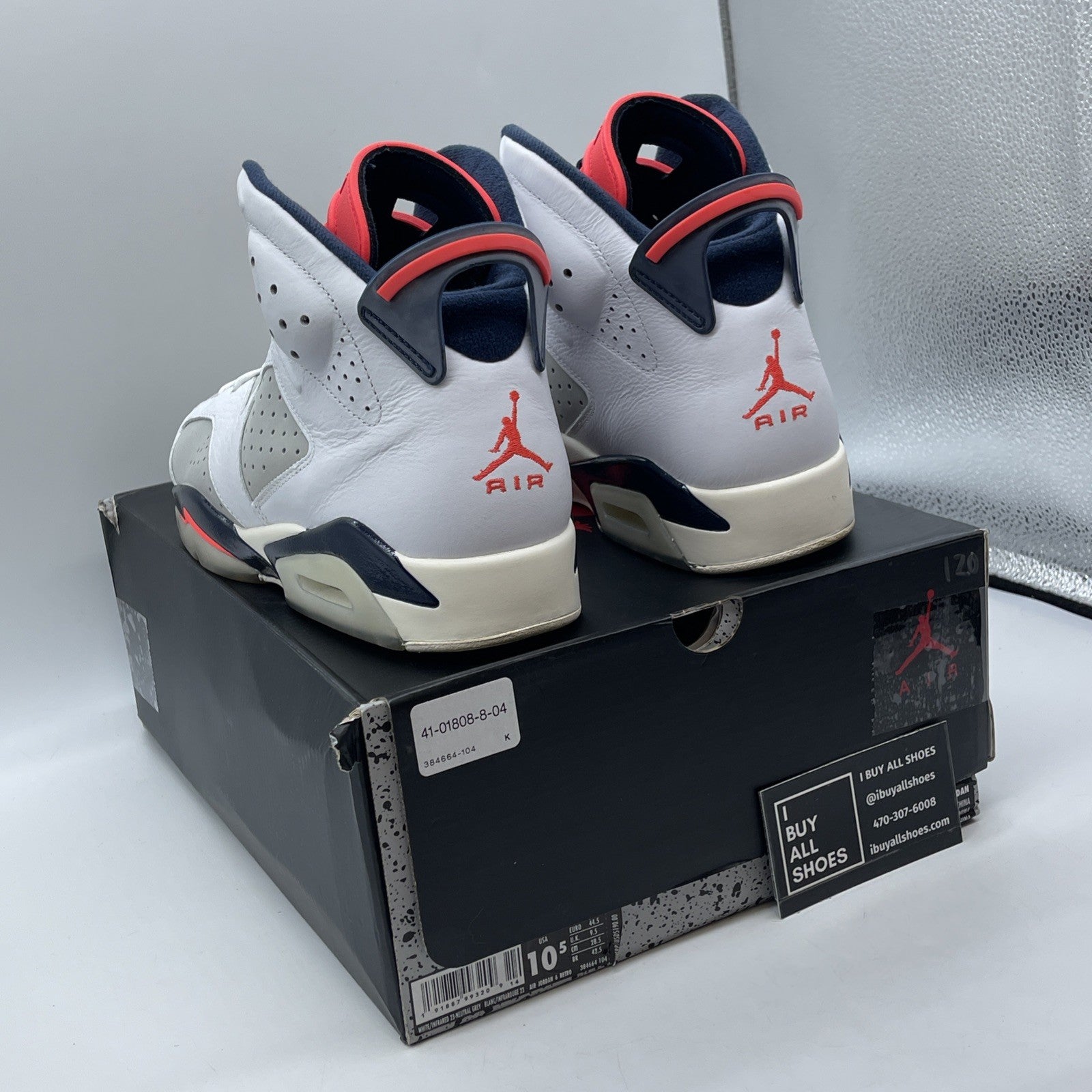 Size 10.5 - Air Jordan 6 Retro Tinker White Blue Grey Suede Leather (384664-104)