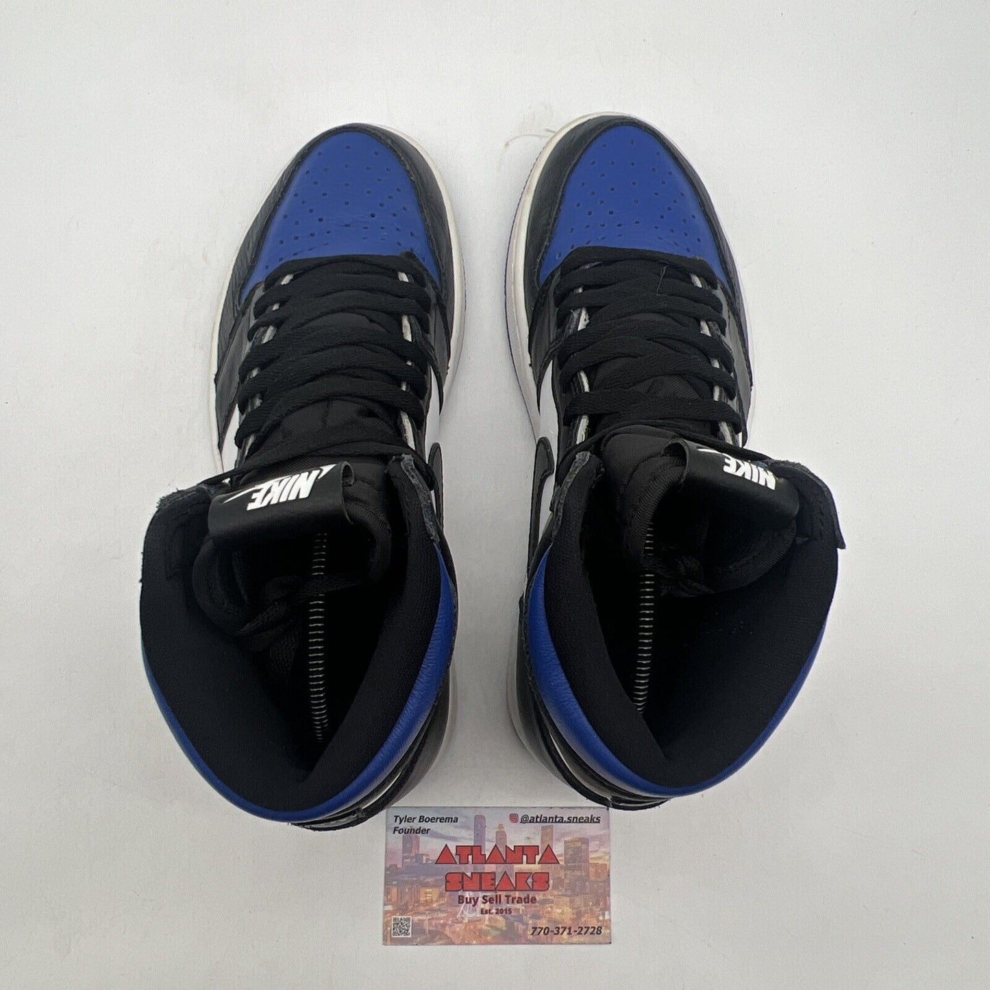 Size 8 - Jordan 1 Retro OG High Royal Toe Black White Blue Leather (555088-041)