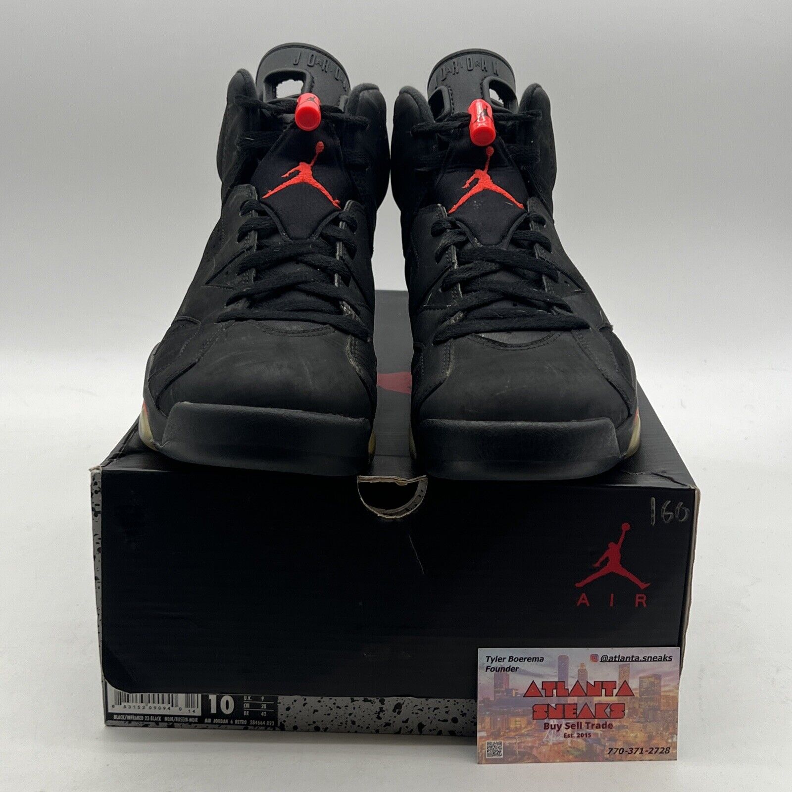 Size 10 - Air Jordan 6 Retro Infrared Black 2014 (384664-023)