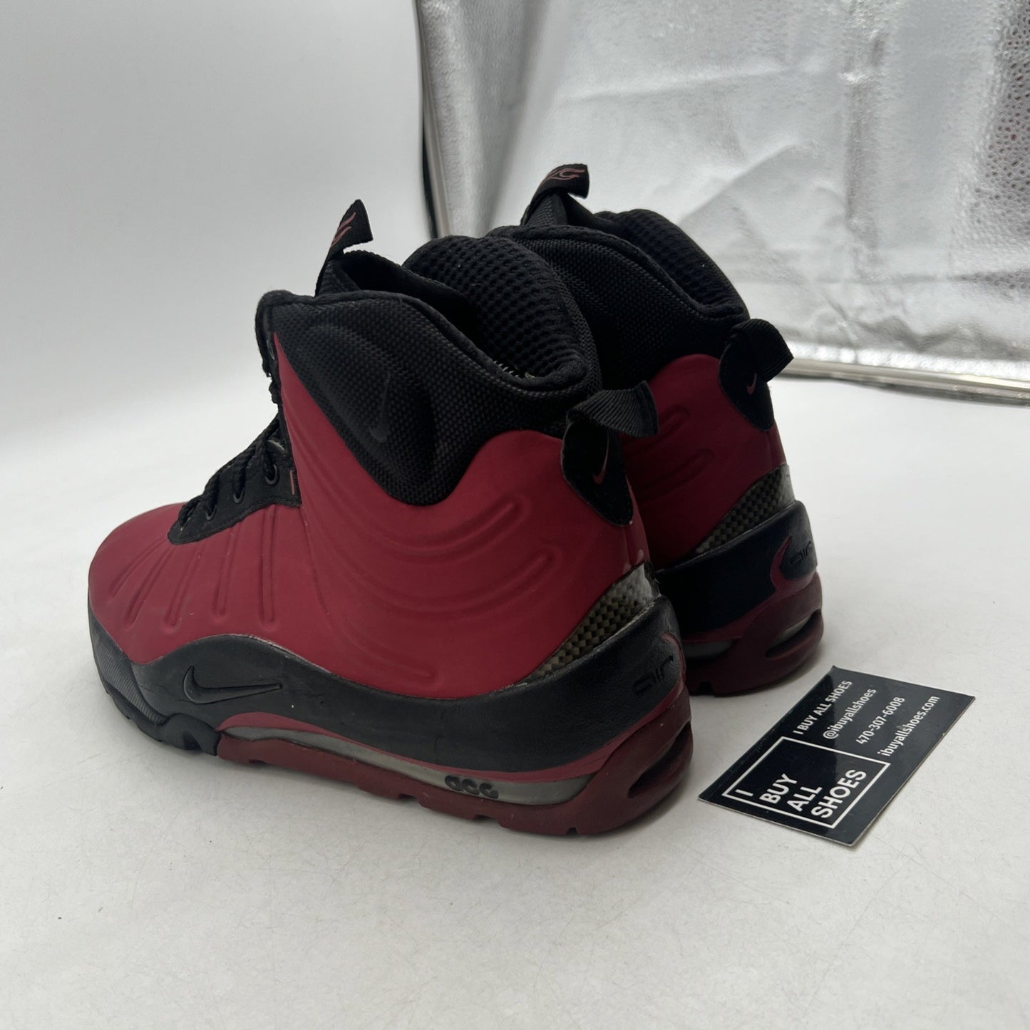 Size 7 - Nike Air Bakin Posite Red Black Womens (415116-601)