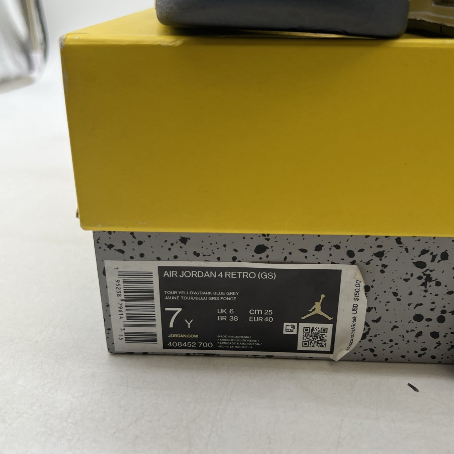 Size 7Y - Air Jordan 4 Retro GS Tour Yellow (408452-700)