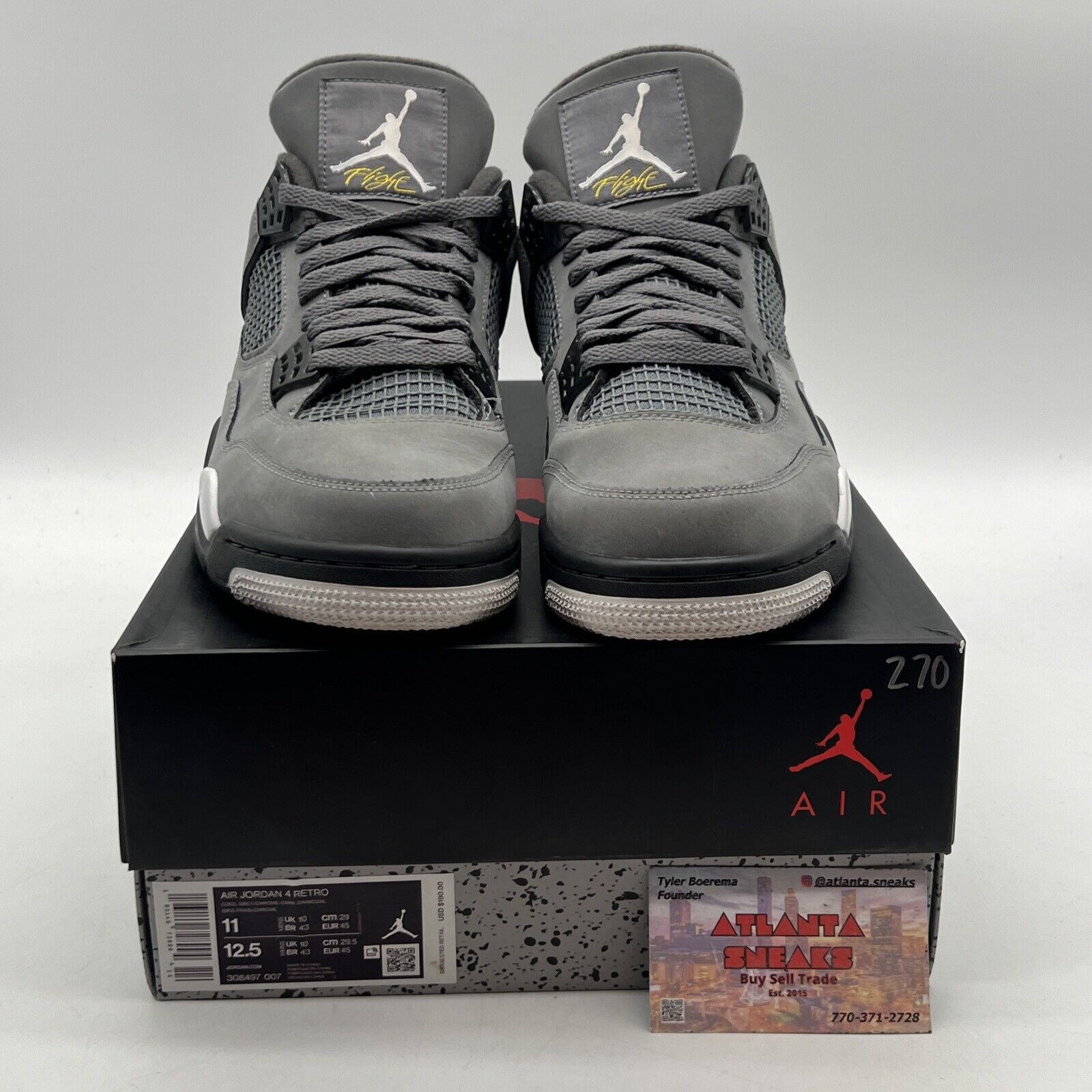 Size 11 - Jordan 4 Retro Low Cool Grey Black White Suede (308497-007)