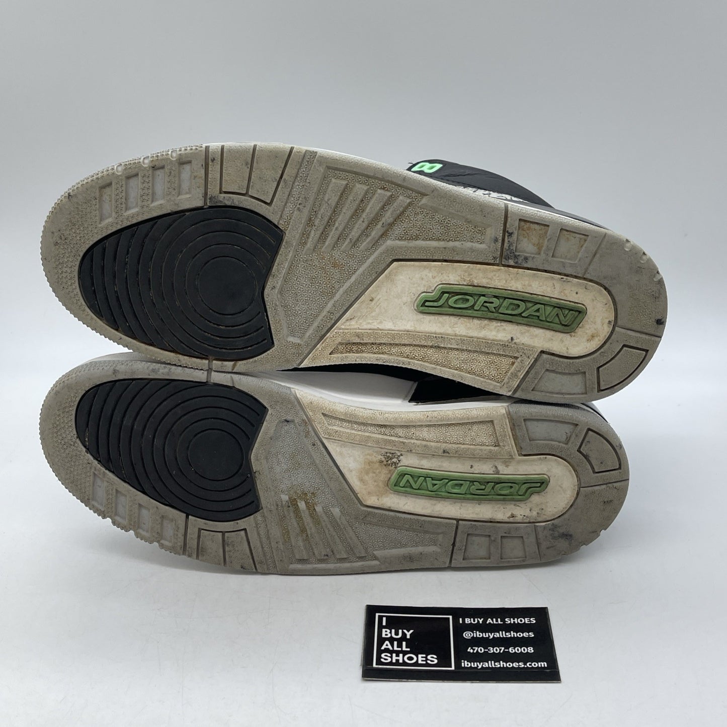 Size 10 - Air Jordan 3 Retro Green Glow Black Grey Suede Leather (CT8532-031)