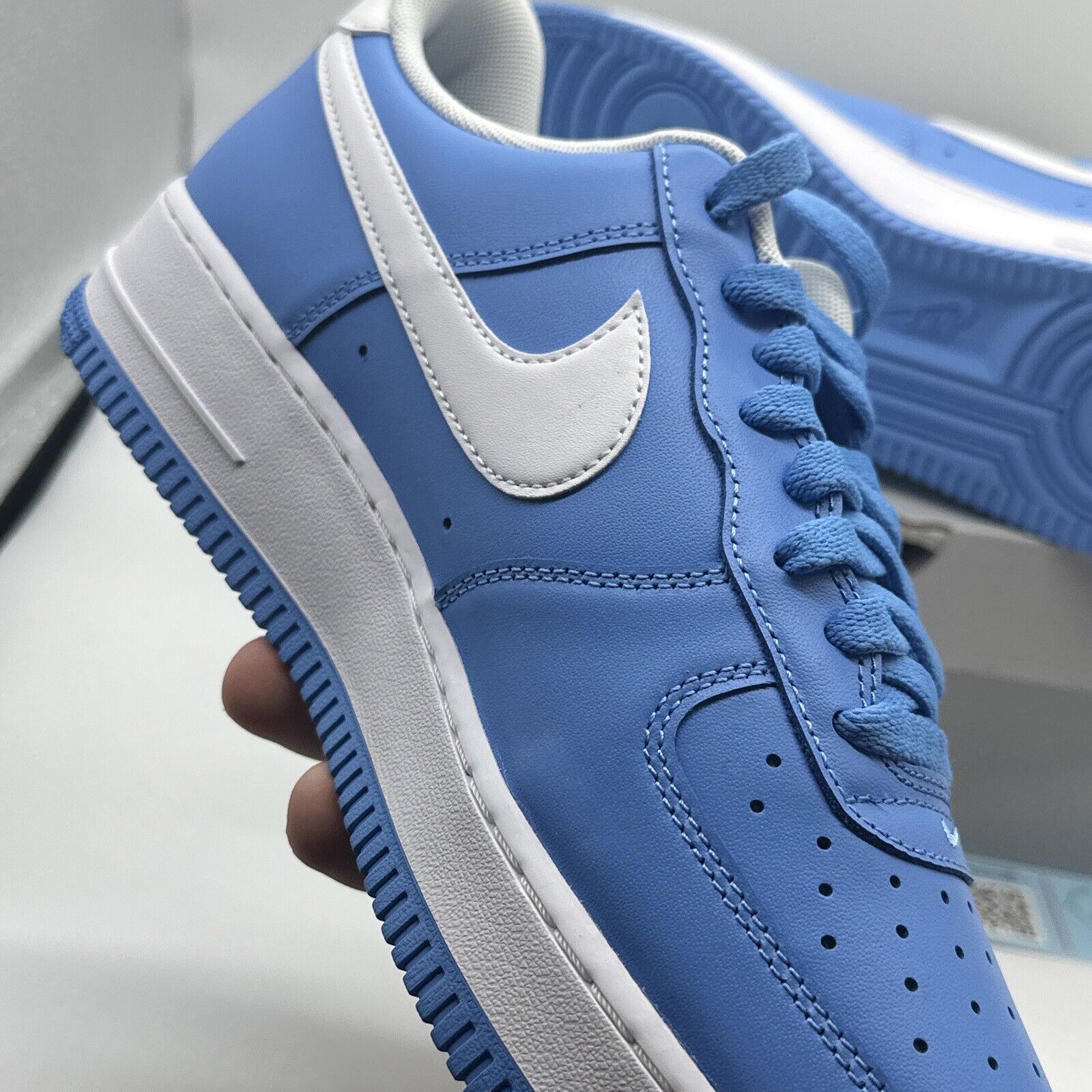 Size 10 - Nike Air Force 1 '07 University Blue White 2021 Premium Leather Brand