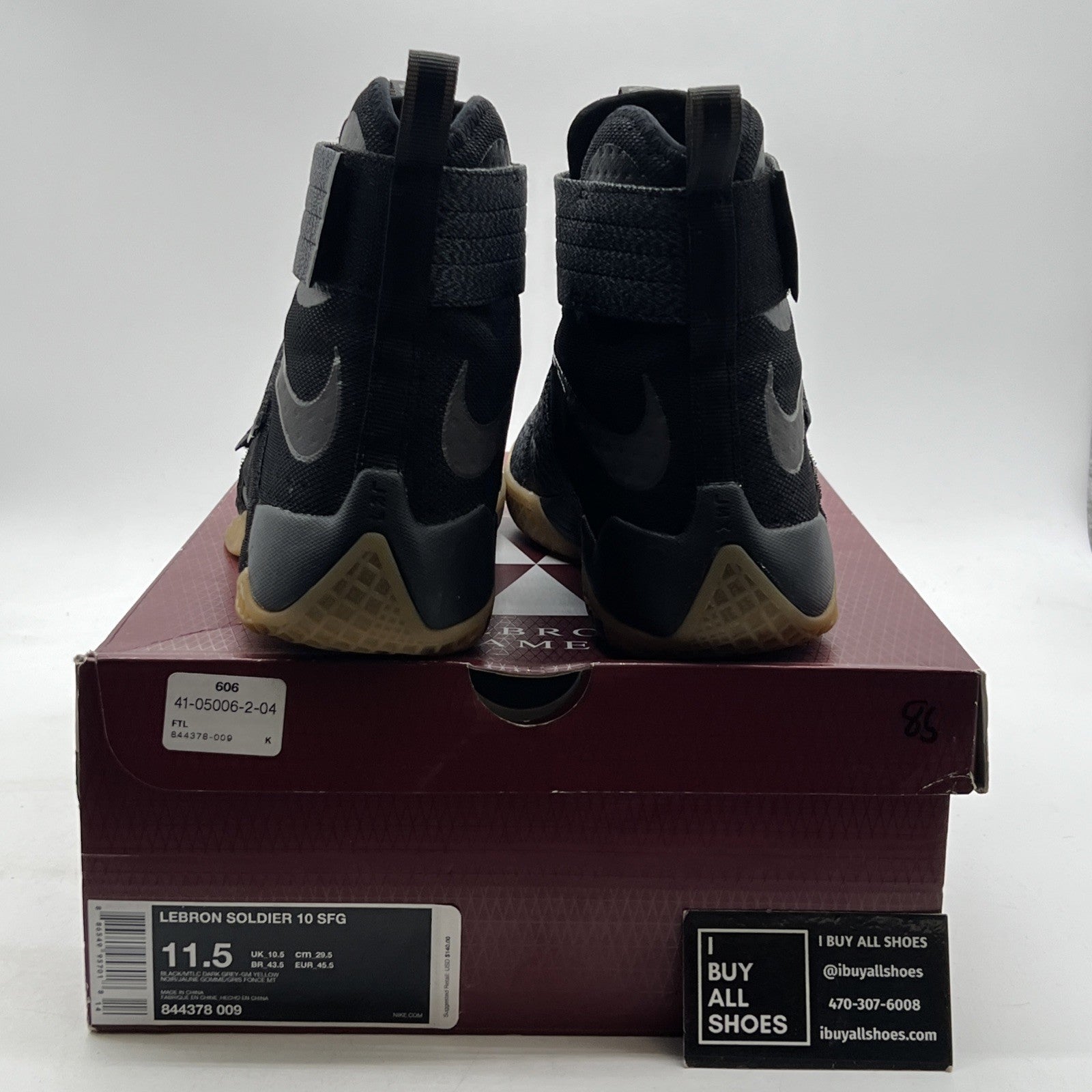 Size 11.5 - Nike LeBron Soldier 10 SFG Black Gum (844378-009)