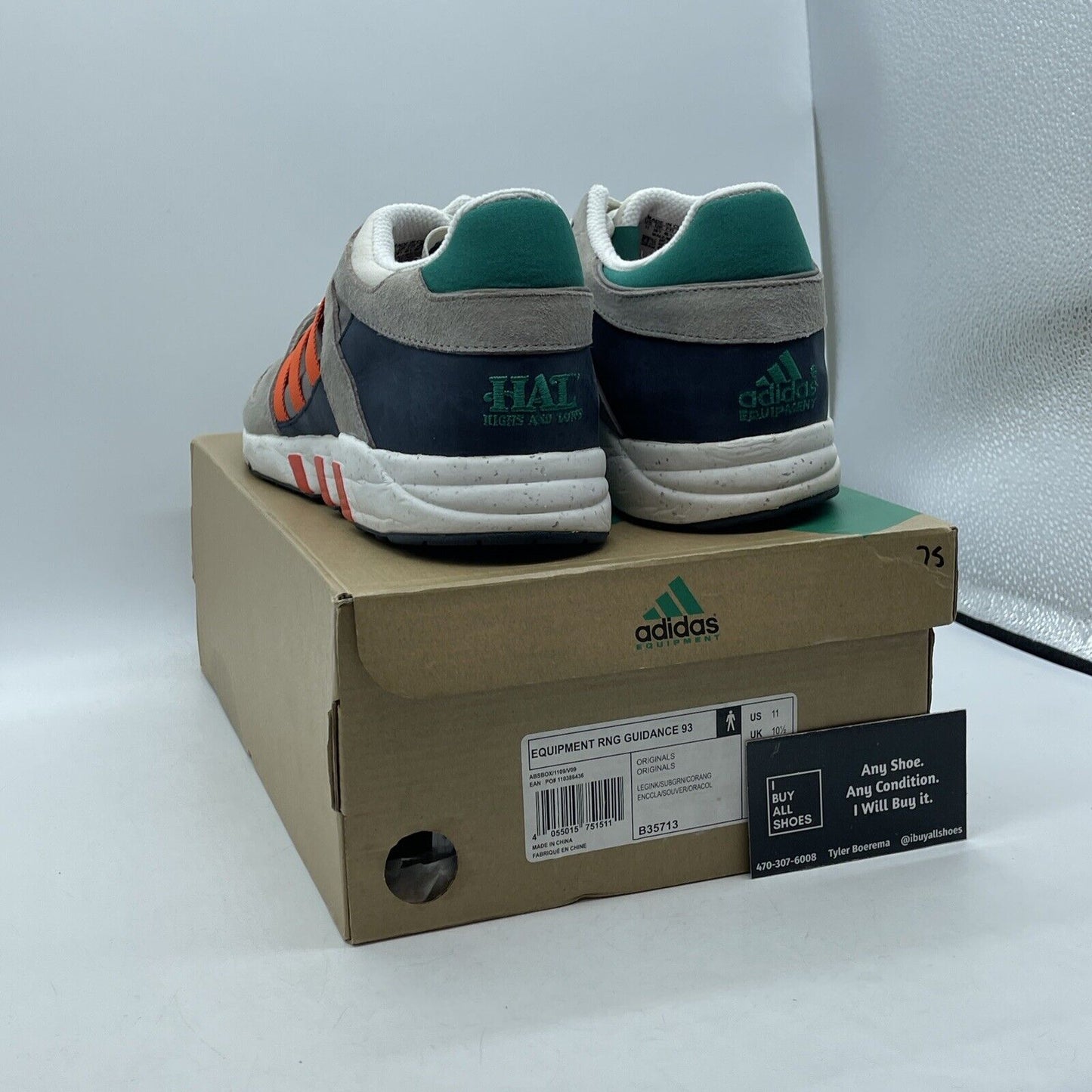 Size 11 - adidas Highs and Lows x EQT RNG Guidance 93 Gray Suede (B35713)