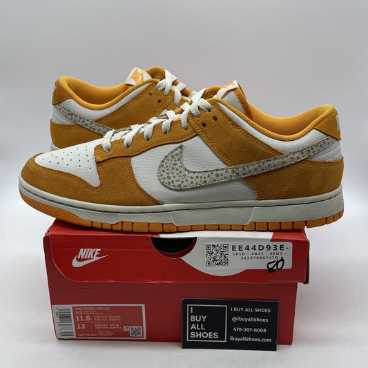 Size 11.5 - Nike Dunk Low Safari Swoosh - Kumquat Orange White Suede (DR0156-800