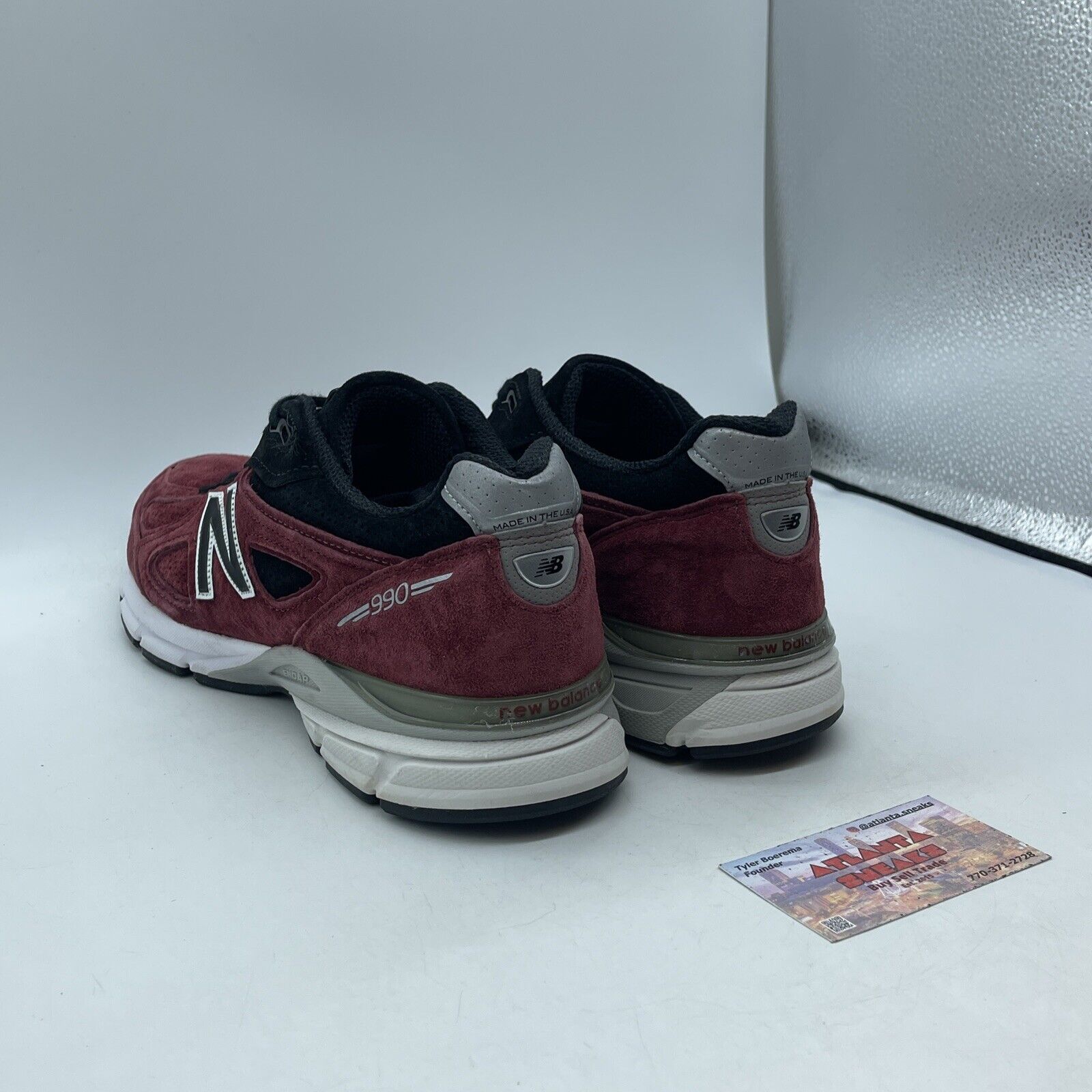 Size 11.5 - New Balance 990v4 Made in USA Burgundy Black Suede (M990RB4)