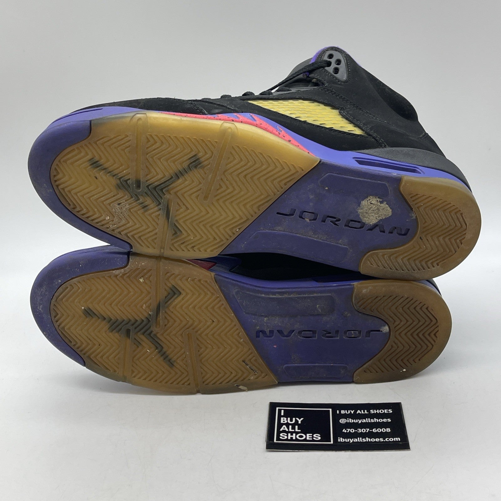 Size 9Y (GS) - Jordan 5 Retro Mid Raptors Black Purple Suede (440892-017)