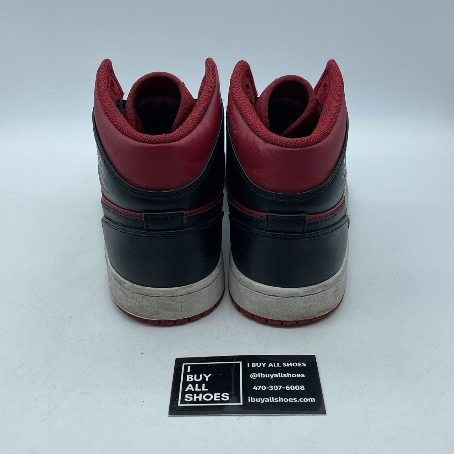 Size 11.5 - Jordan 1 Mid Reverse Bred Red Black White Leather (554724-660)