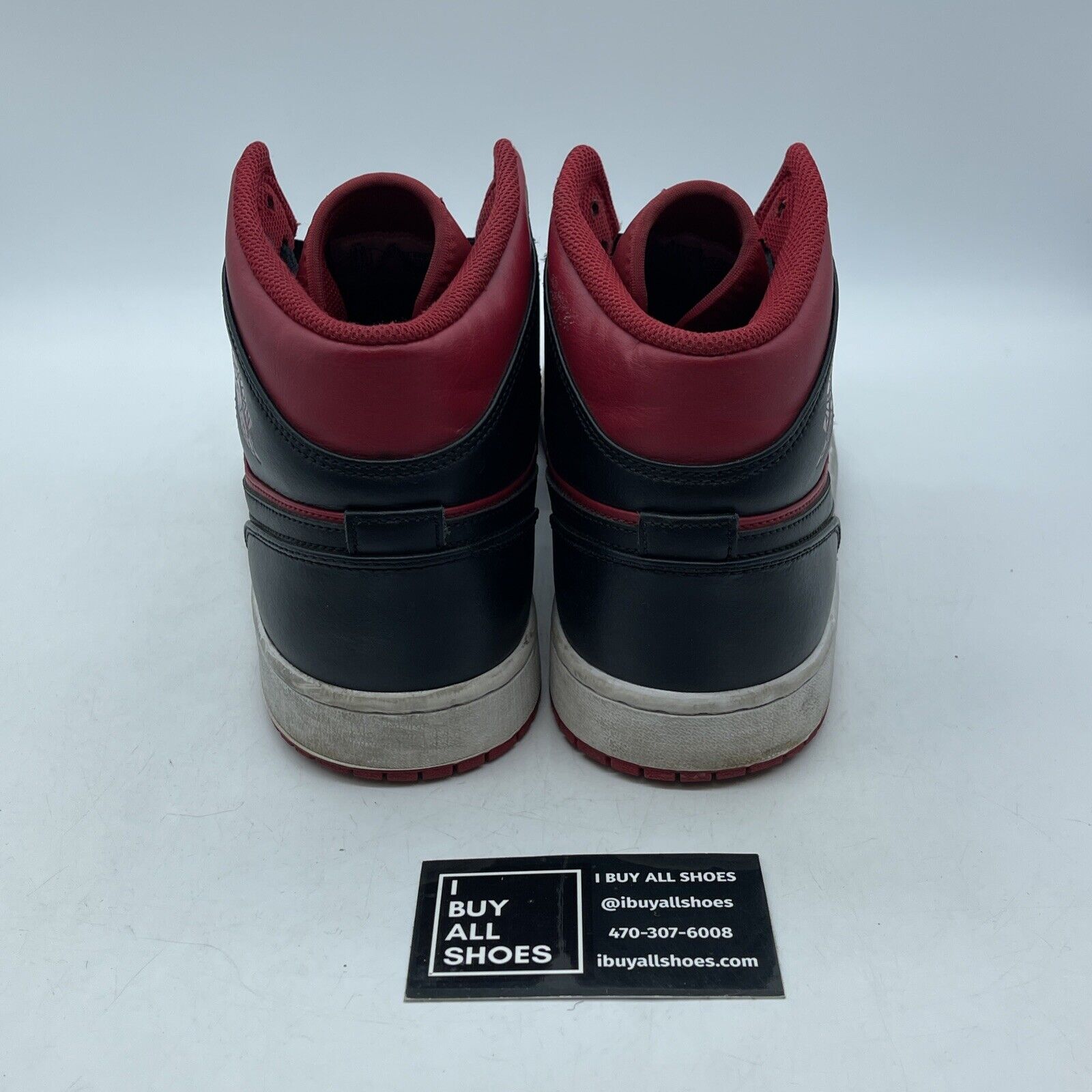 Size 11.5 - Jordan 1 Mid Reverse Bred Red Black White Leather (554724-660)
