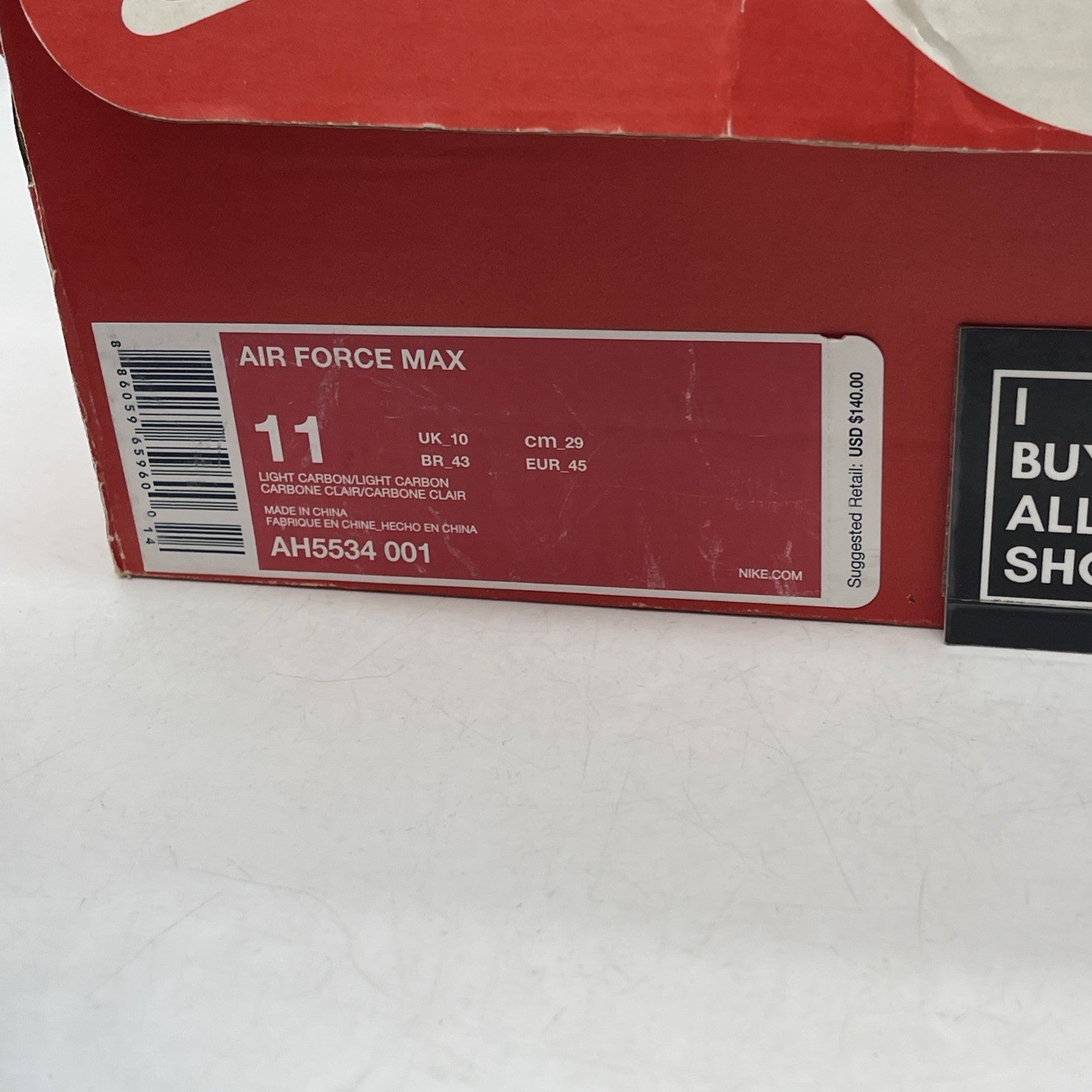 Size 11 - Nike Air Force Max Light Carbon (AH5534-001)