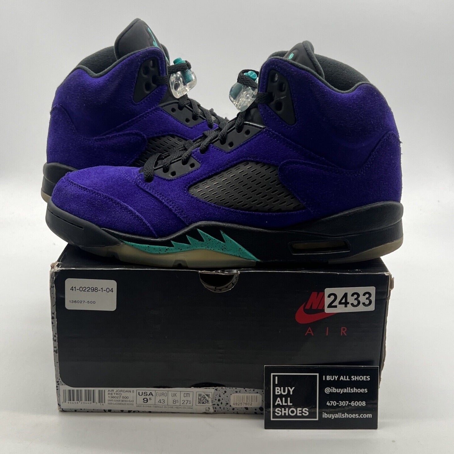 Size 9.5 - Air Jordan 5 Retro Alternate Grape 2020 (136027-500)