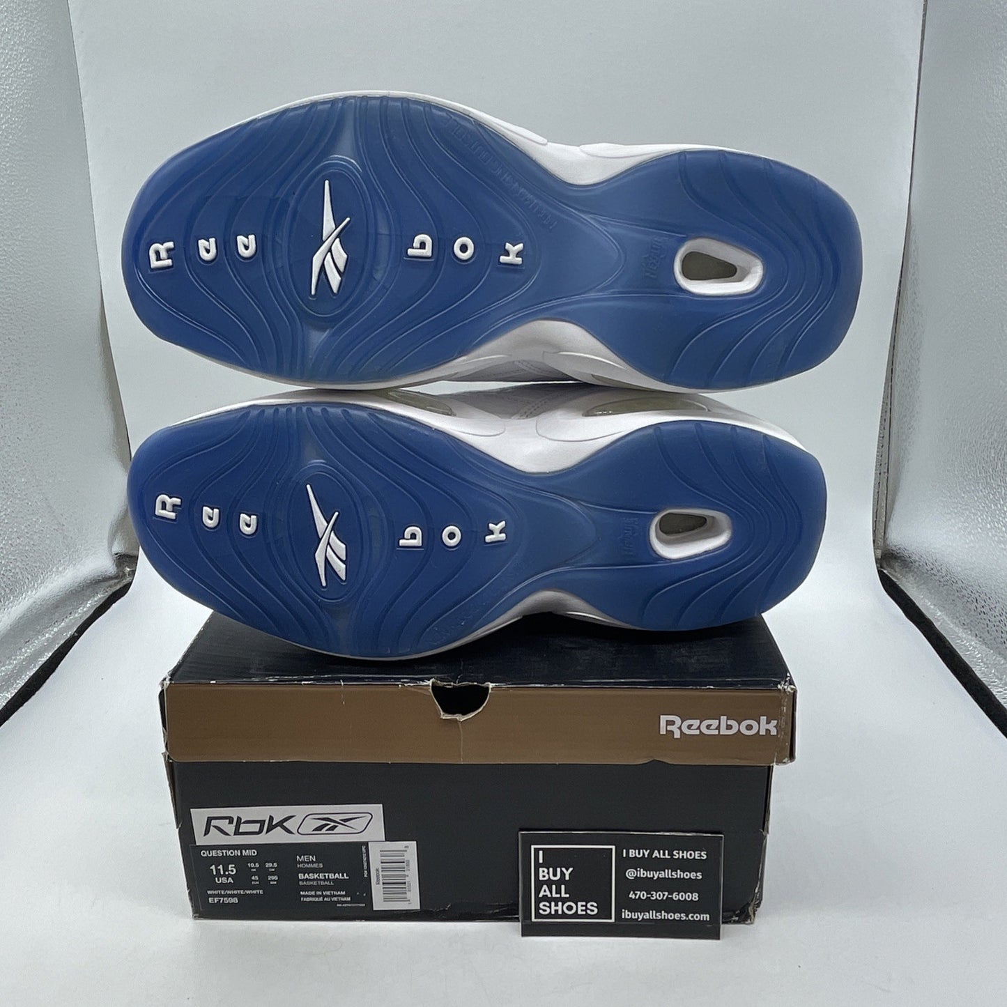 Size 11.5 - Reebok Question Mid Blue Sole (EF7598)