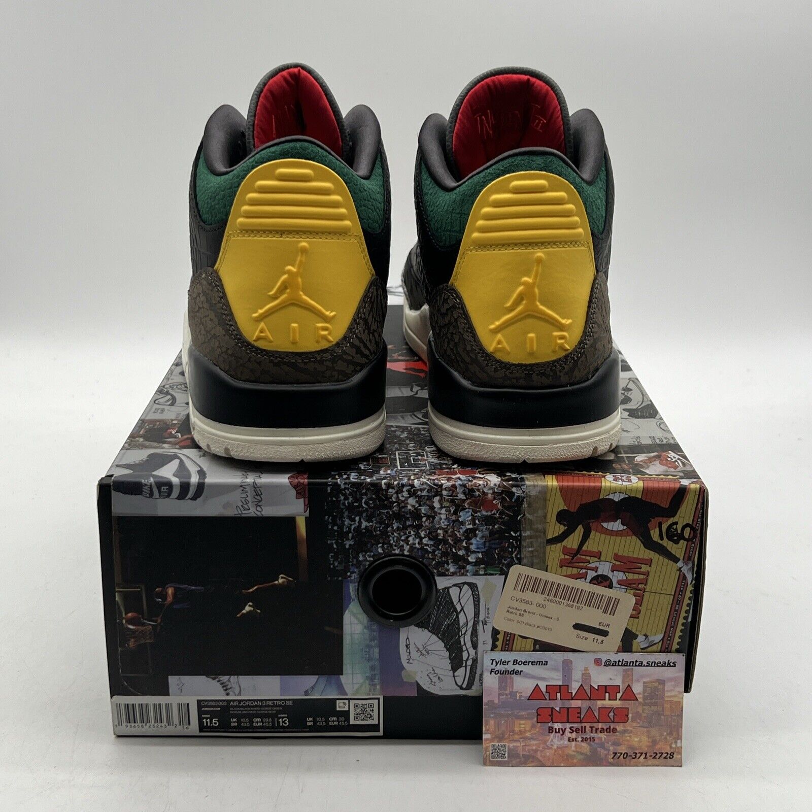 Size 11.5 - Air Jordan 3 Retro SE Animal Instinct 2.0 Yellow Leather CV3583-003