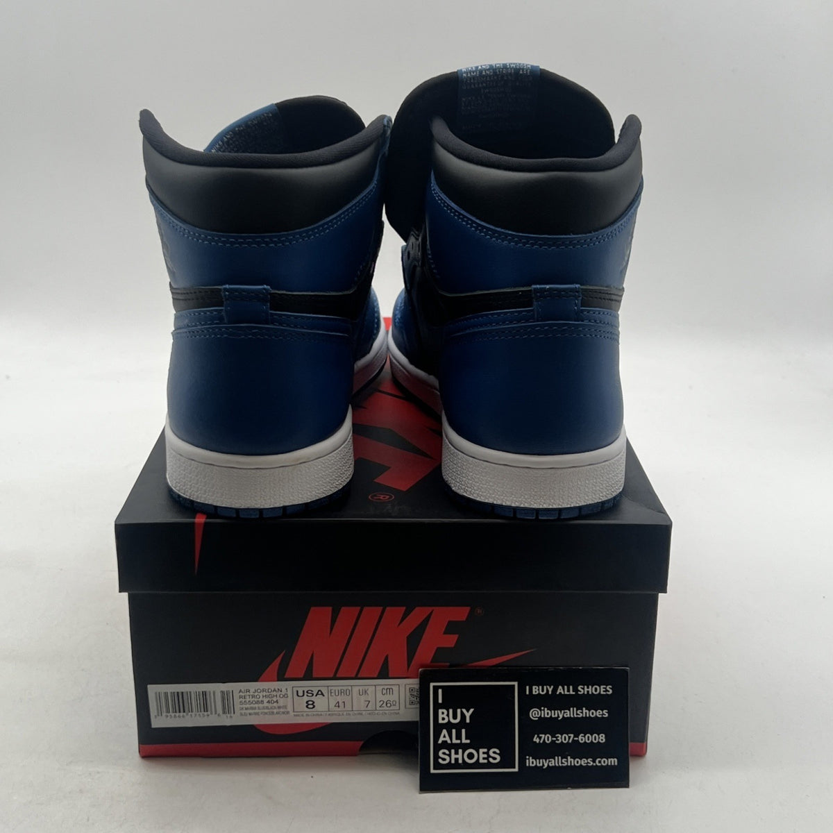 Size 8 - Air Jordan 1 Retro OG High Dark Marina Blue (555088-404)