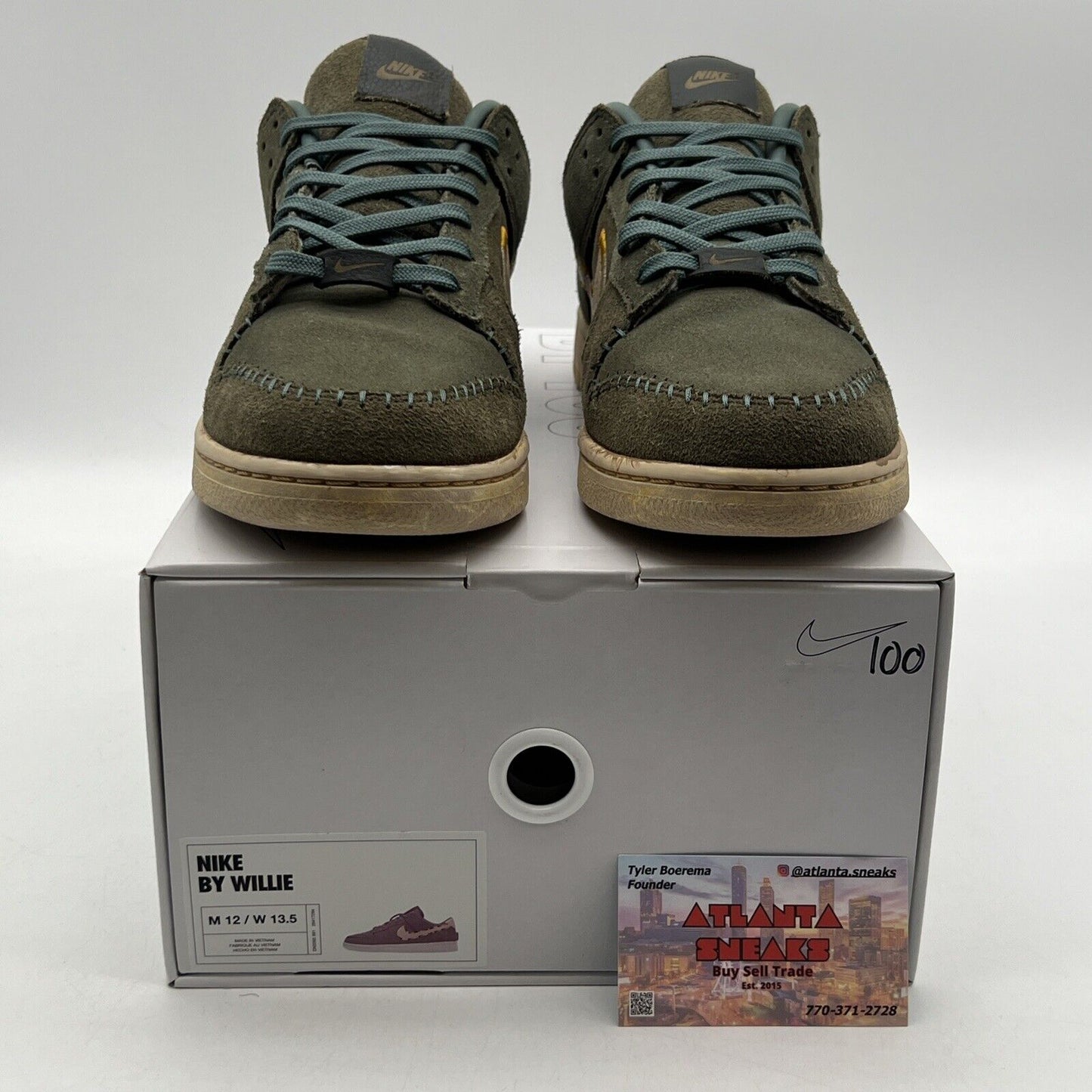 Size 12-Nike Dunk Low N7 ID By You Lauren Schad Mens Olive Multicolor DN2065-991