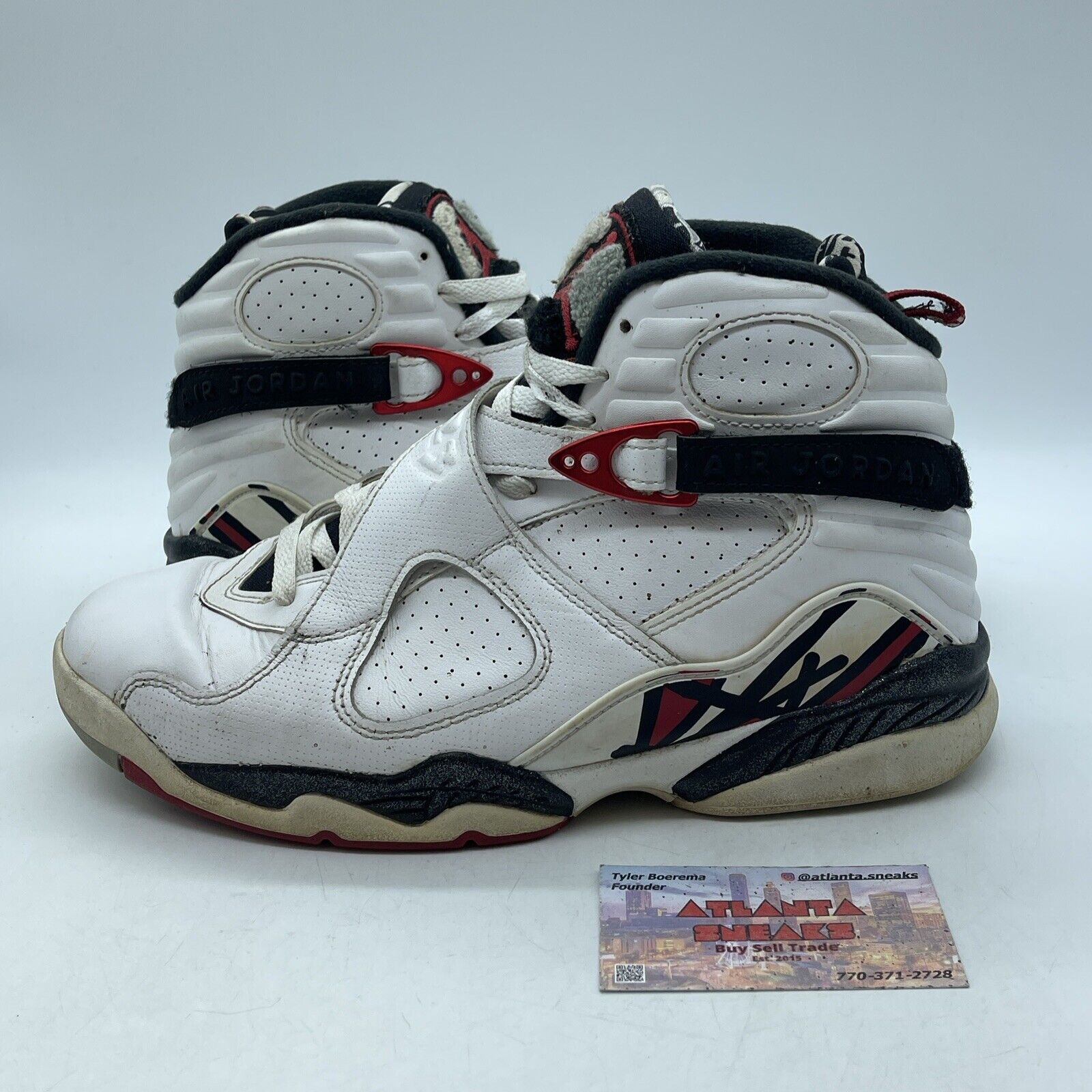 Size 8.5 - Air Jordan 8 Retro Alternate White Black Red Leather (305381-104)