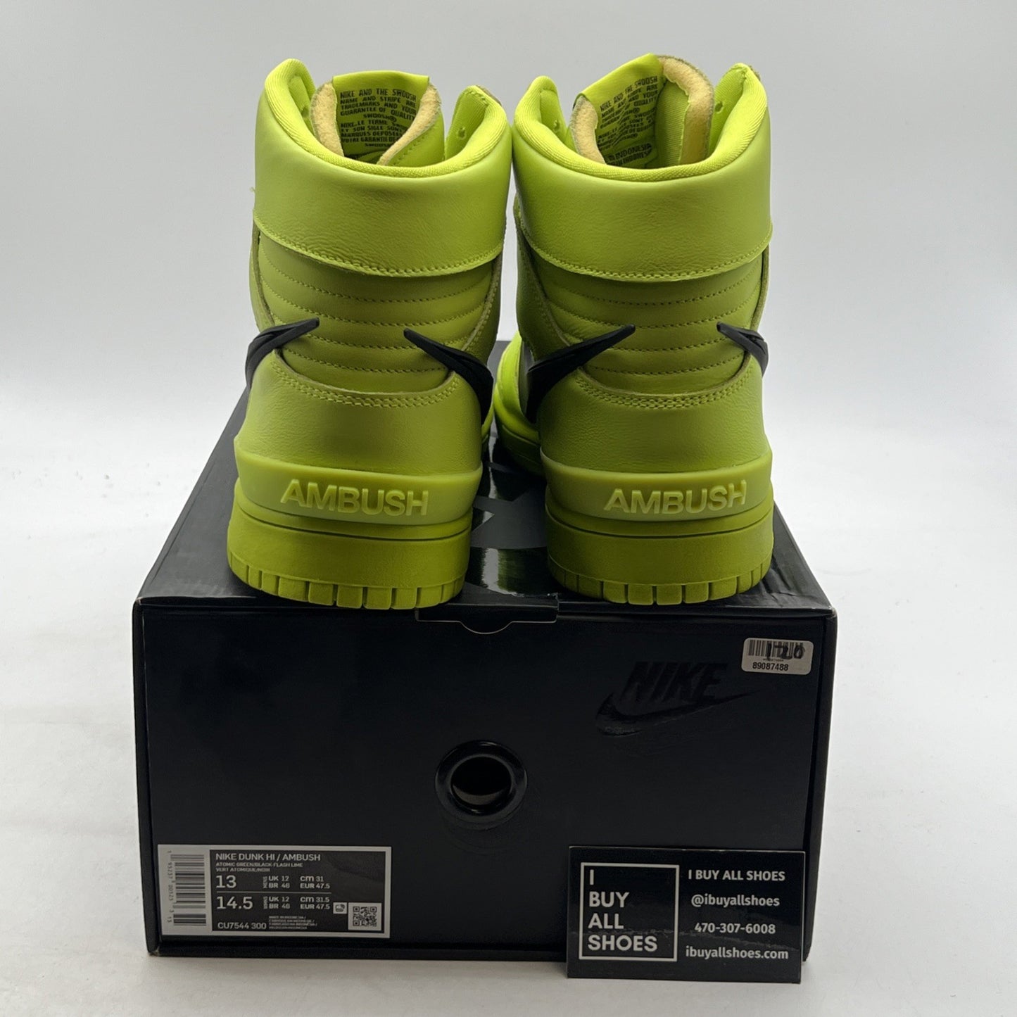 Size 13 - Nike AMBUSH x Dunk High Flash Lime (CU7544-300)
