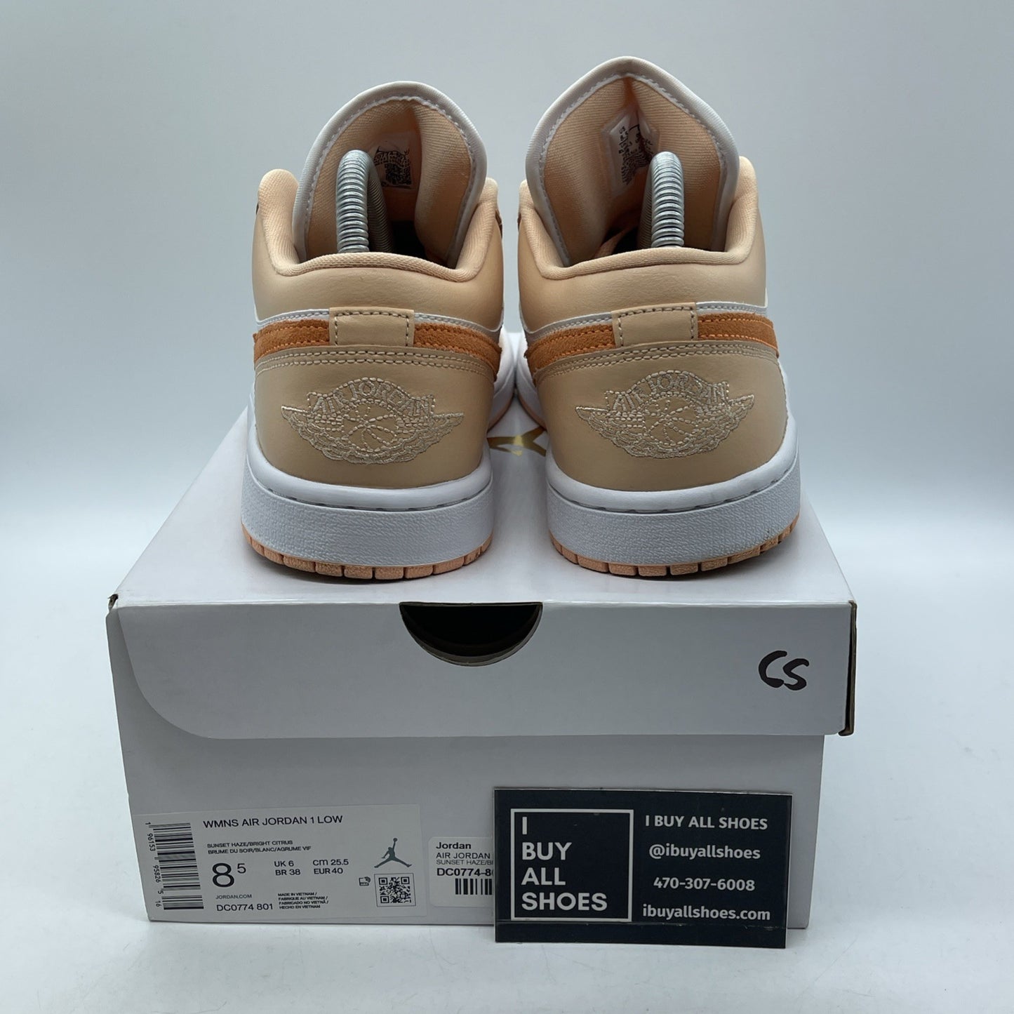 Size 8.5W - Nike Air Jordan 1 Low 'Sunset Haze' Orange White (DC0774-801)