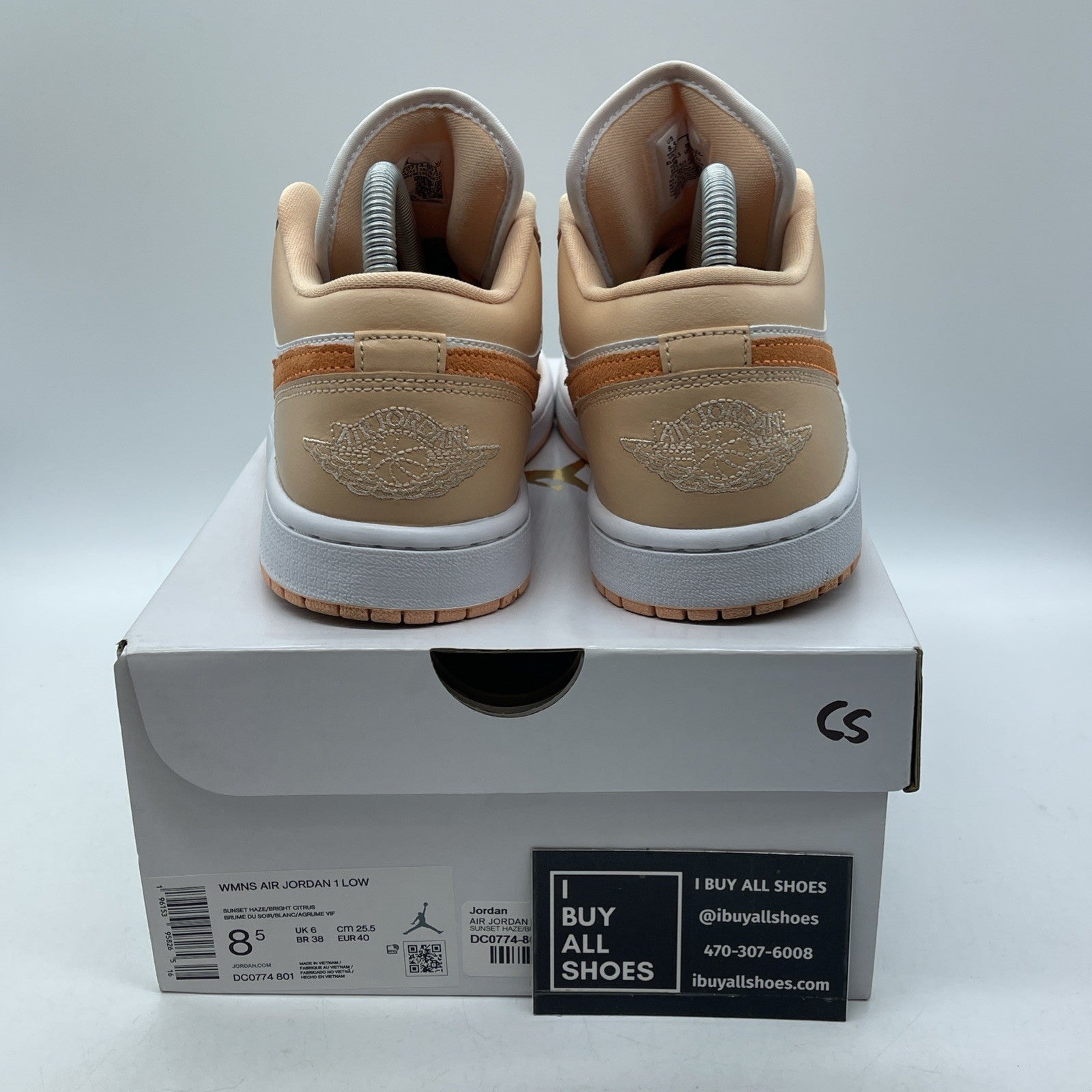 Size 8.5W - Nike Air Jordan 1 Low 'Sunset Haze' Orange White (DC0774-801)