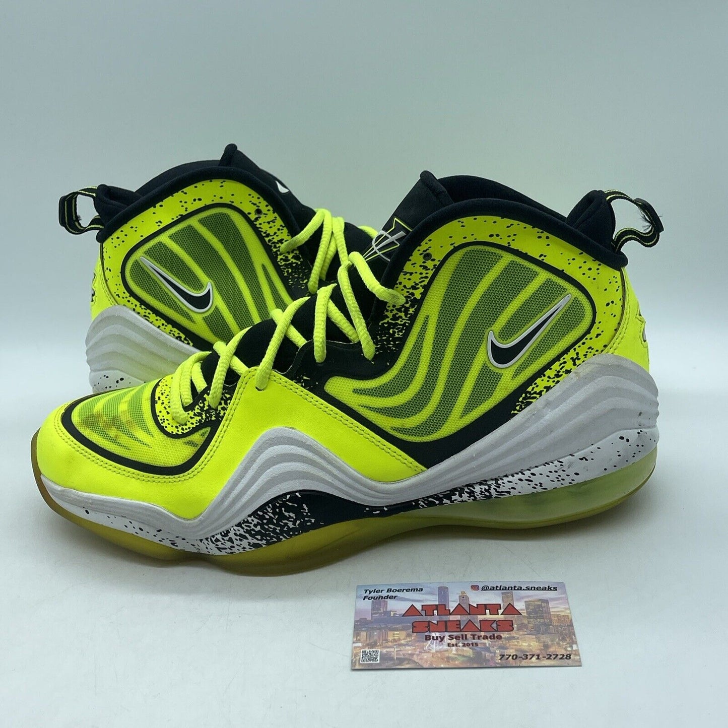 Size 10 - Nike Air Penny 5 Highlighter Black White (628568-701)