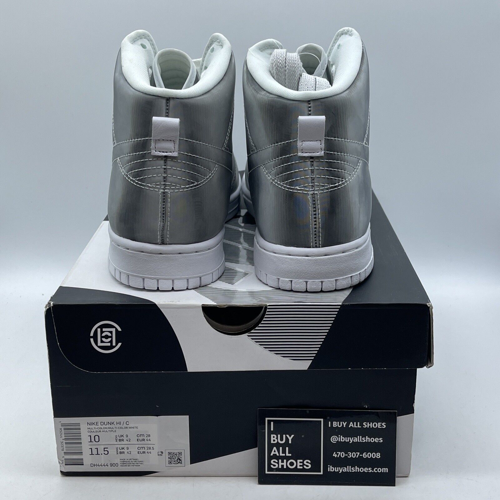 Size 10 - Nike CLOT x Dunk High Flux Silver White Leather (DH4444-900)