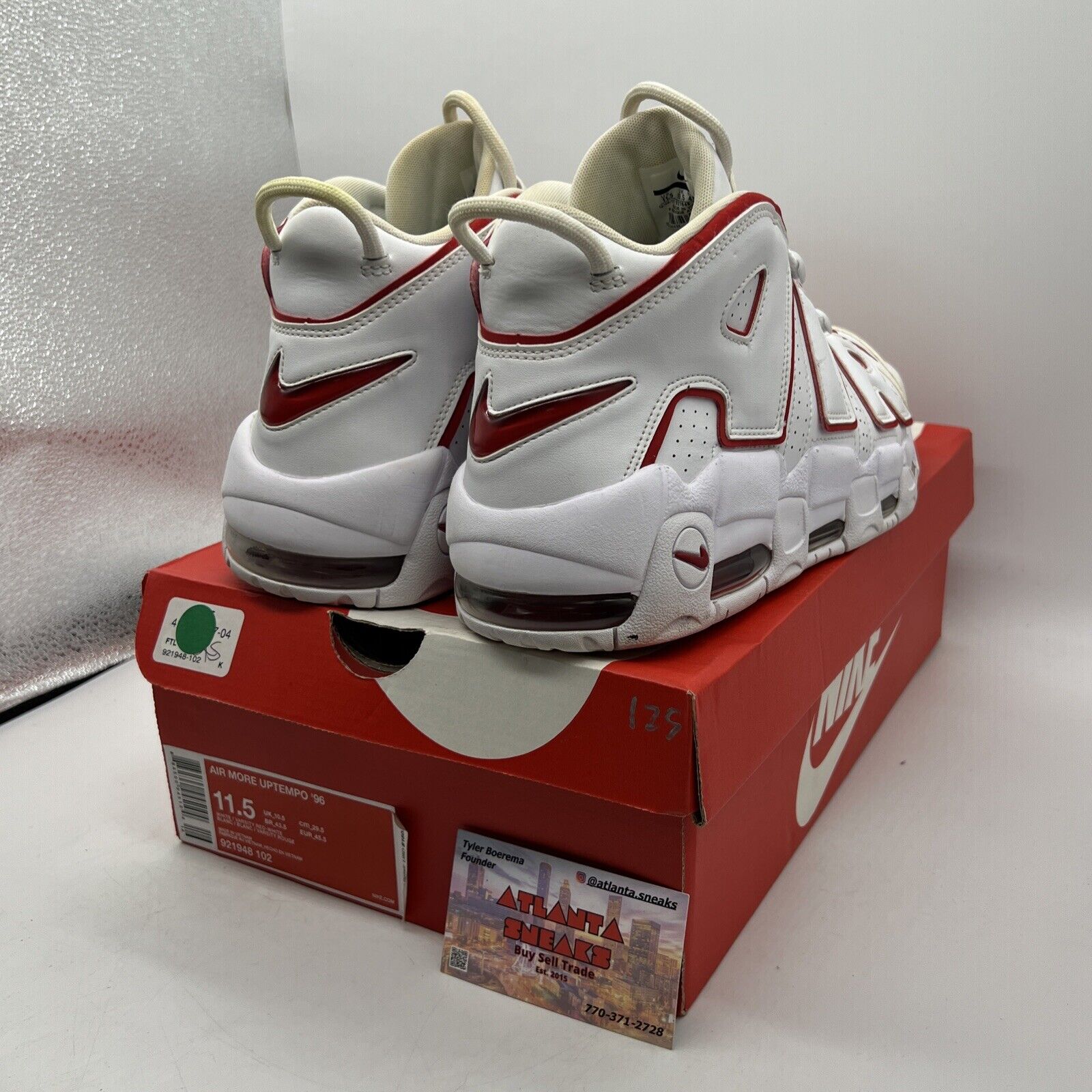 Size 11.5 - Nike Air More Uptempo White Varsity Red 2018 (921948-102)