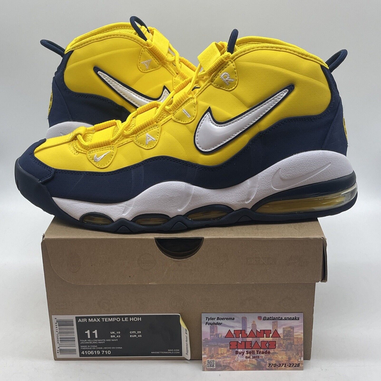 Size 11 - Nike Air Max Tempo Le Hoh Michigan White Yellow Suede (410619-710)