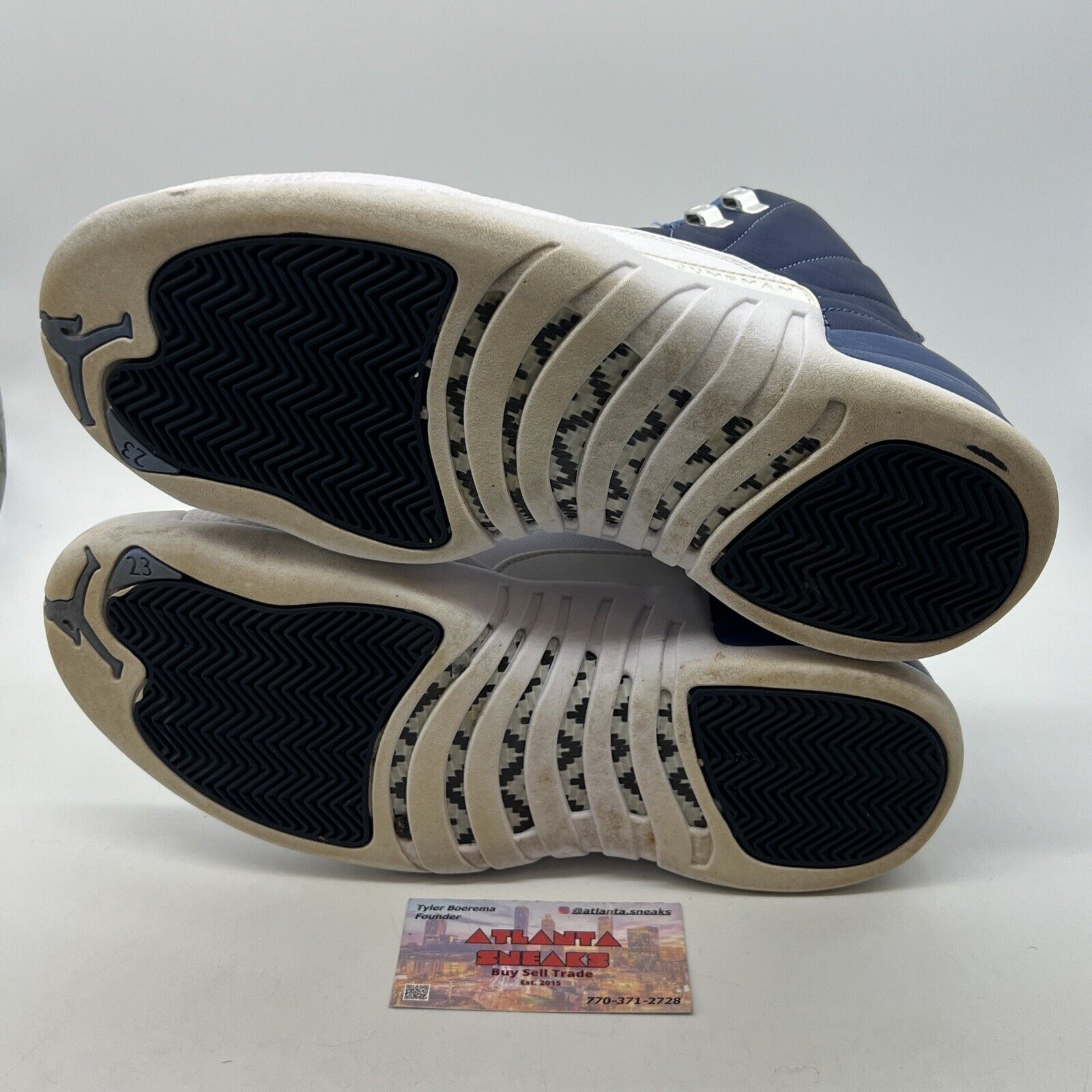 Size 10 - Jordan 12 Retro Indigo 2020 White Navy Leather (130690-404)