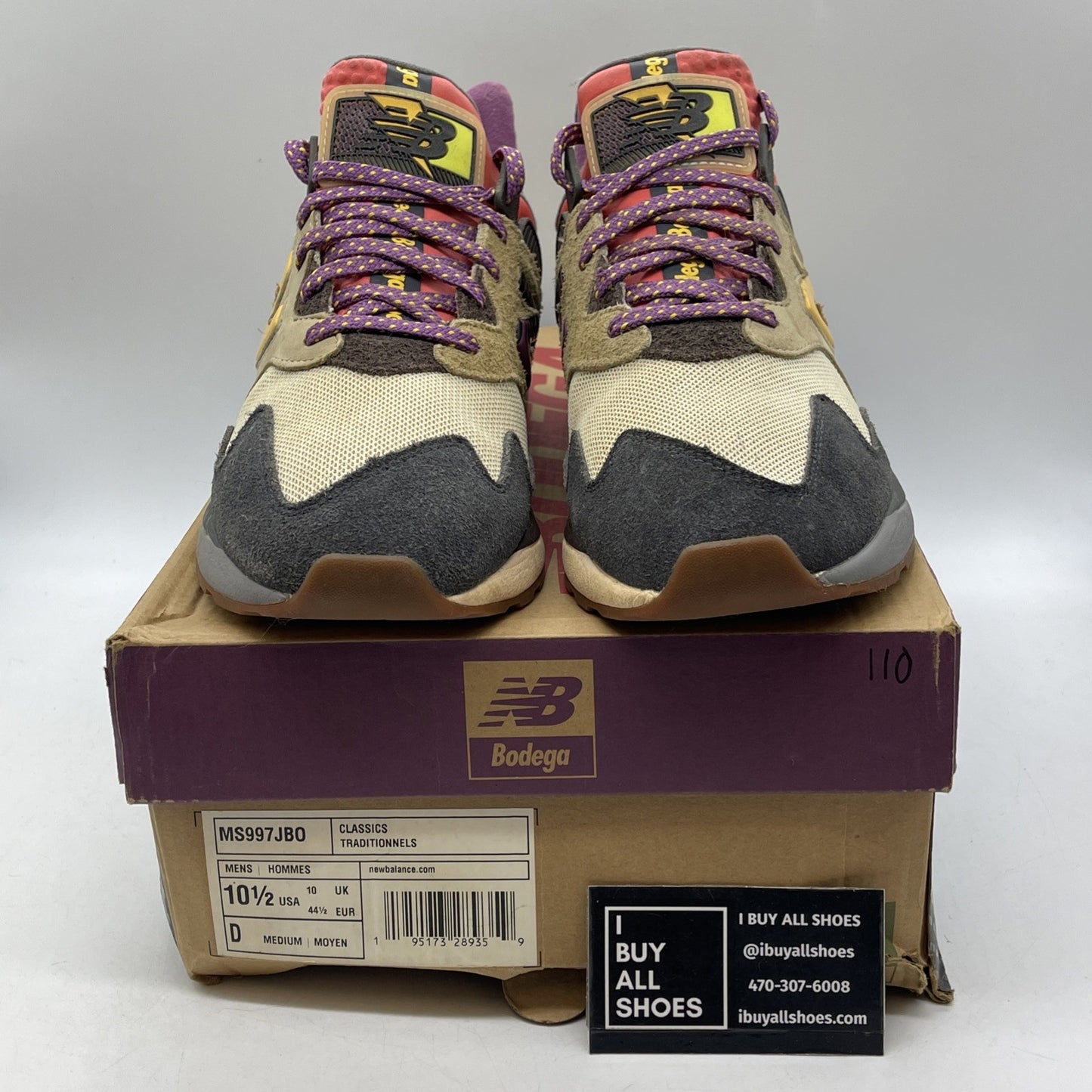 Size 10.5 - BALANCE 997S BODEGA BETTER DAYS BEIGE GREY RED (MS997JBO)