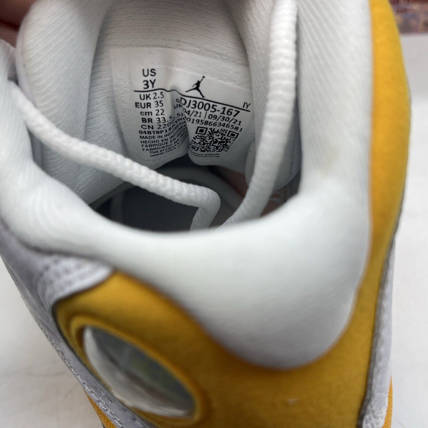 Size 3Y (GS) - Jordan 13 Retro Mid Del Sol Yellow Black White Suede (DJ3005-167)