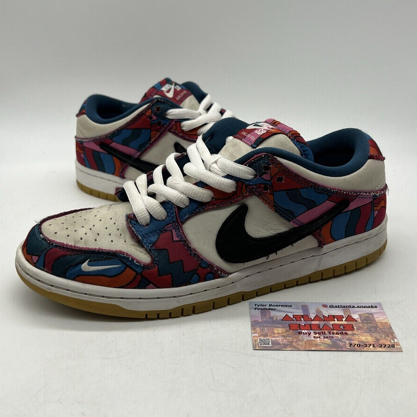 Size 8 - Nike Dunk Low Pro SB x Parra Abstract Art 2021 Black Gum (DH7695-600)