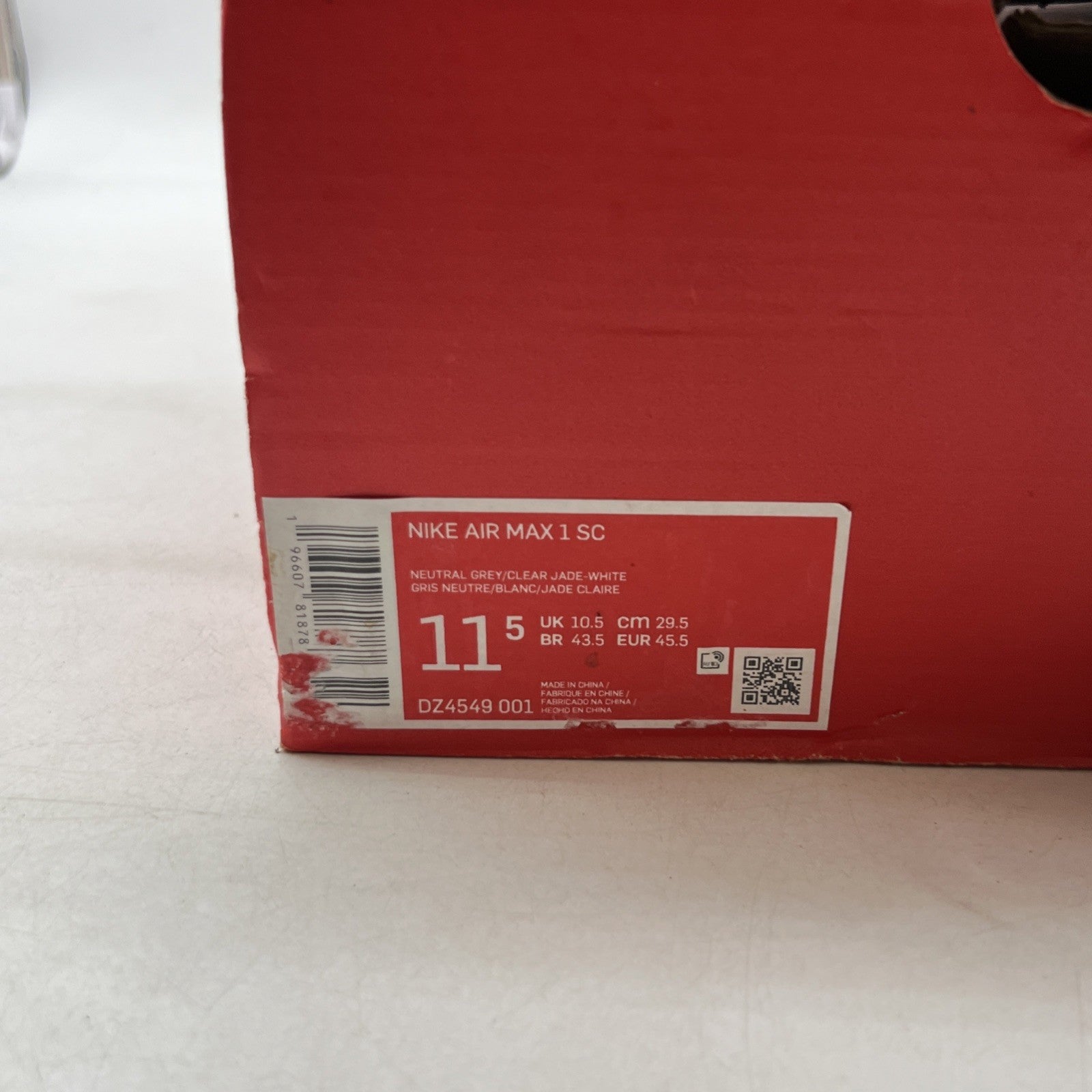 Size 11.5 - Nike Air Max 1 SC Clear Jade (DZ4549-001)